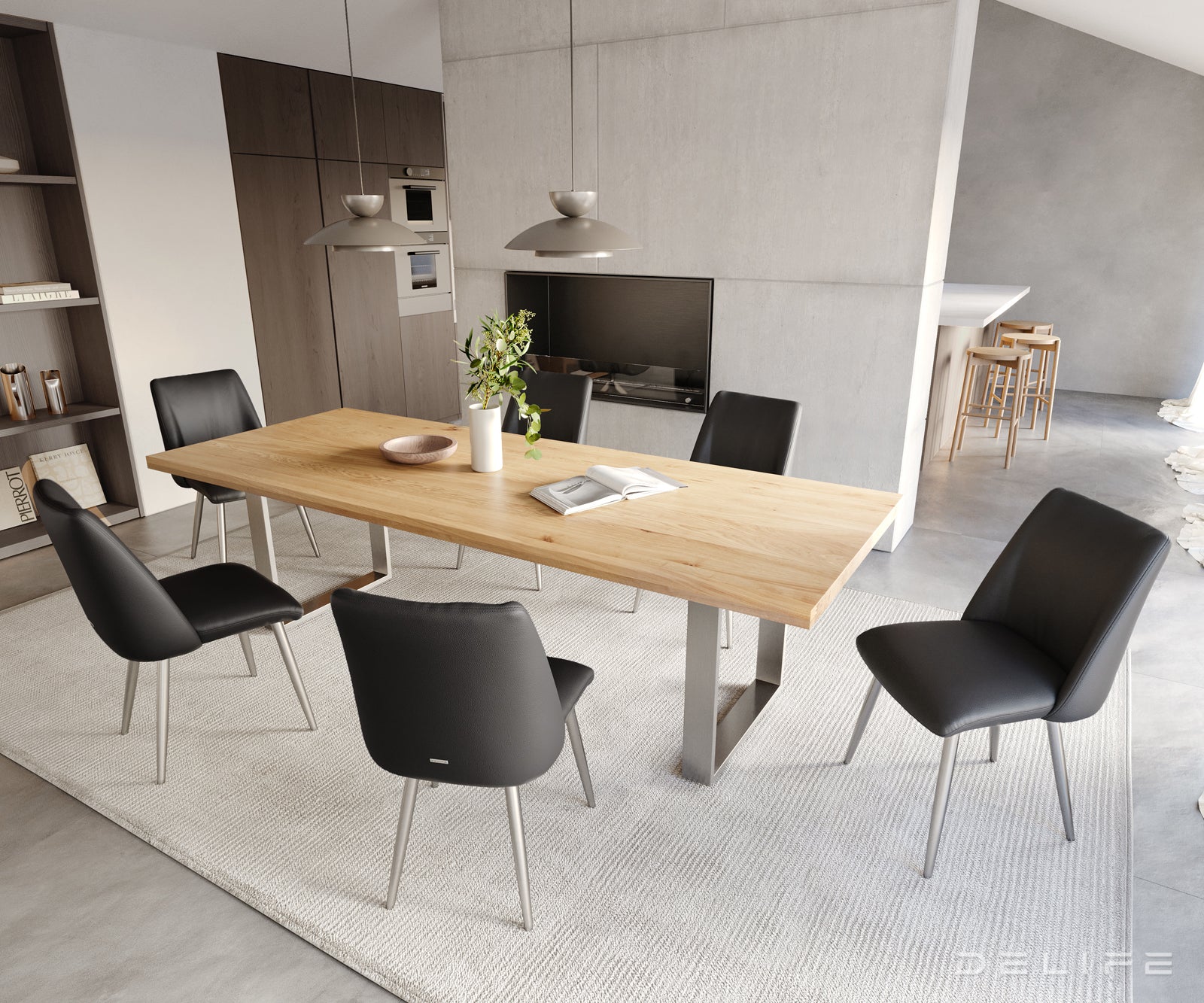 Jedilni stol Elso, Material: usnje