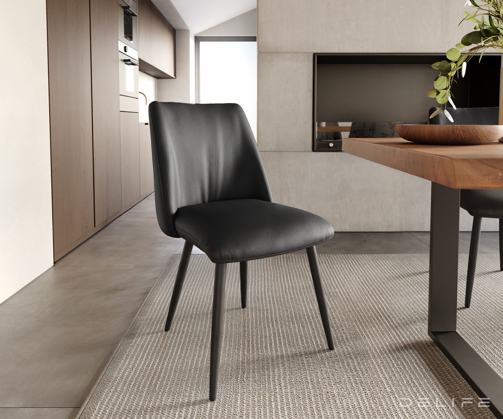 Jedilni stol Elso, Material: usnje