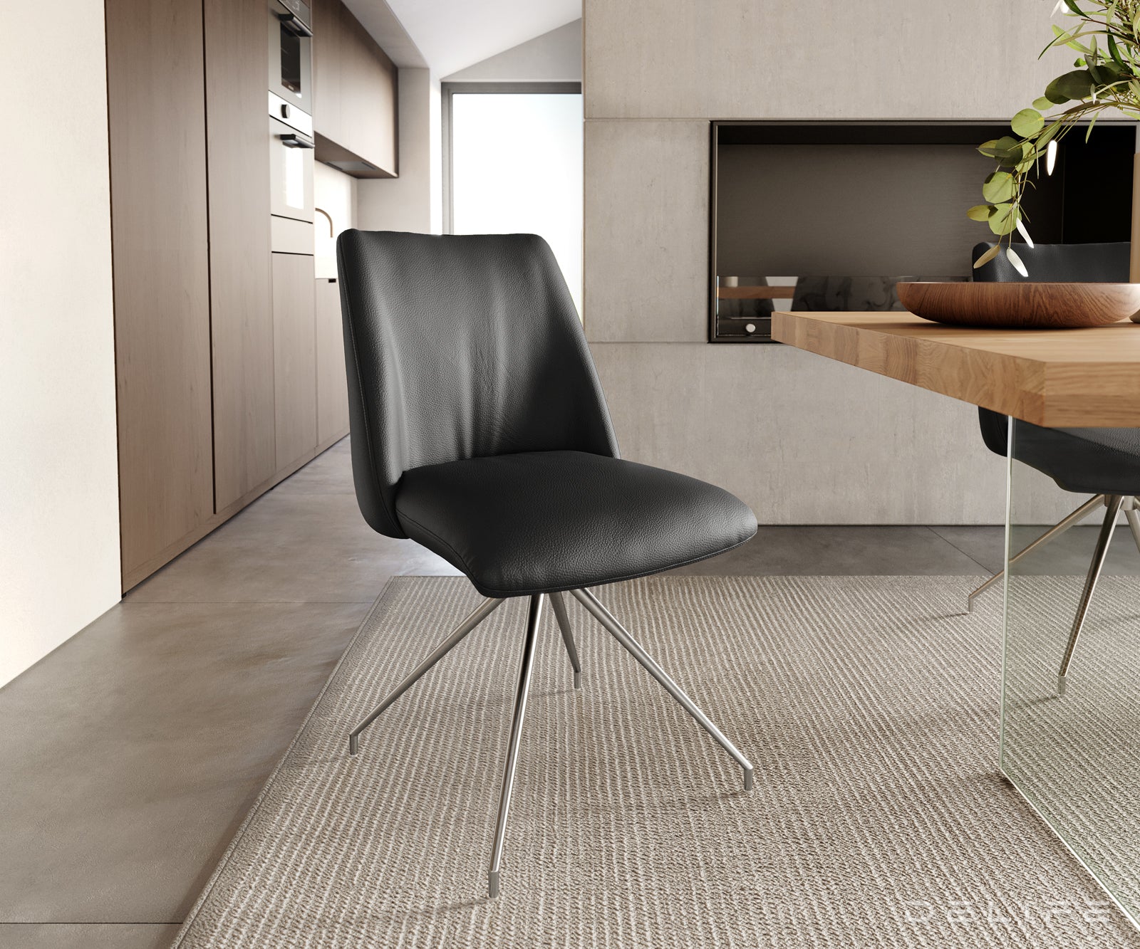 Jedilni stol Elso, Material: usnje