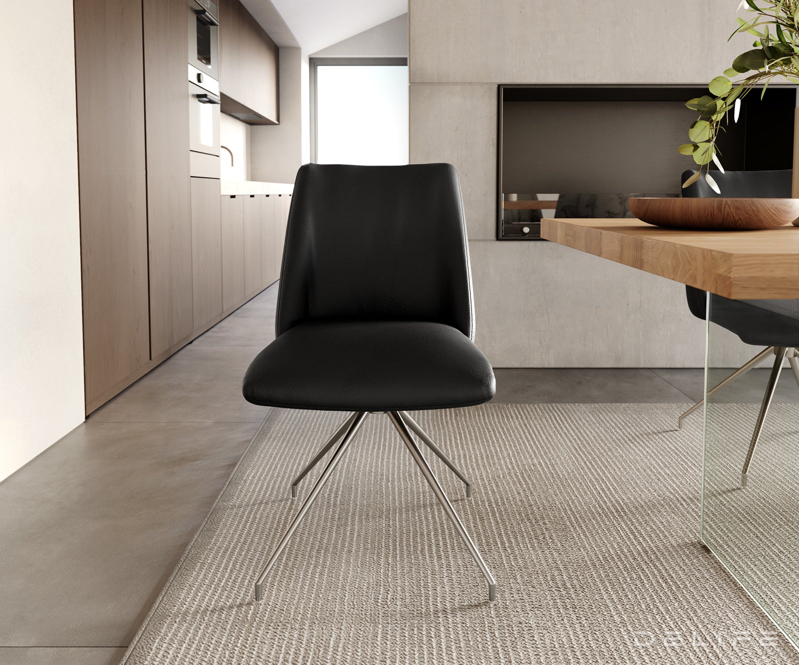 Jedilni stol Elso, Material: usnje