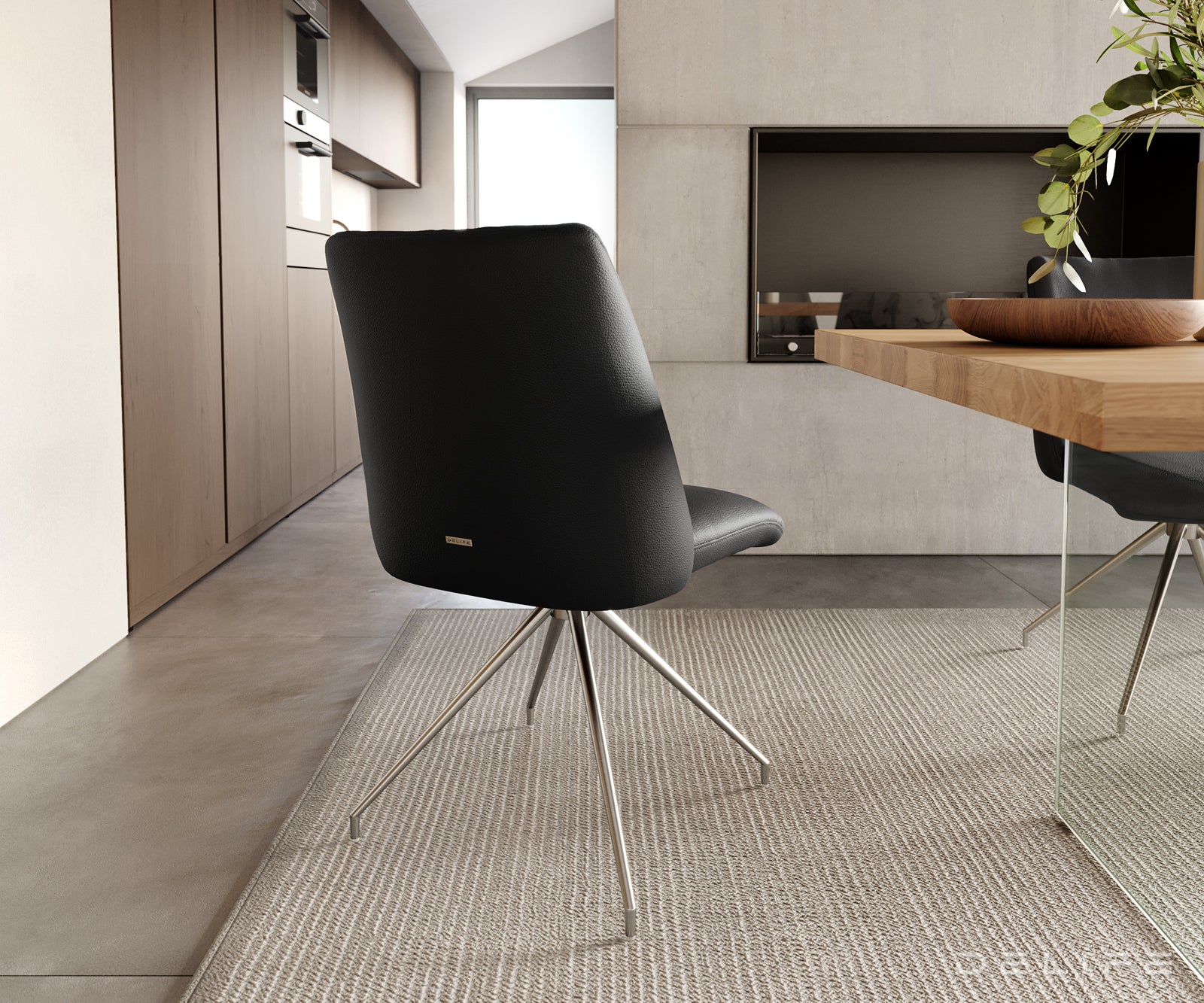 Jedilni stol Elso, Material: usnje