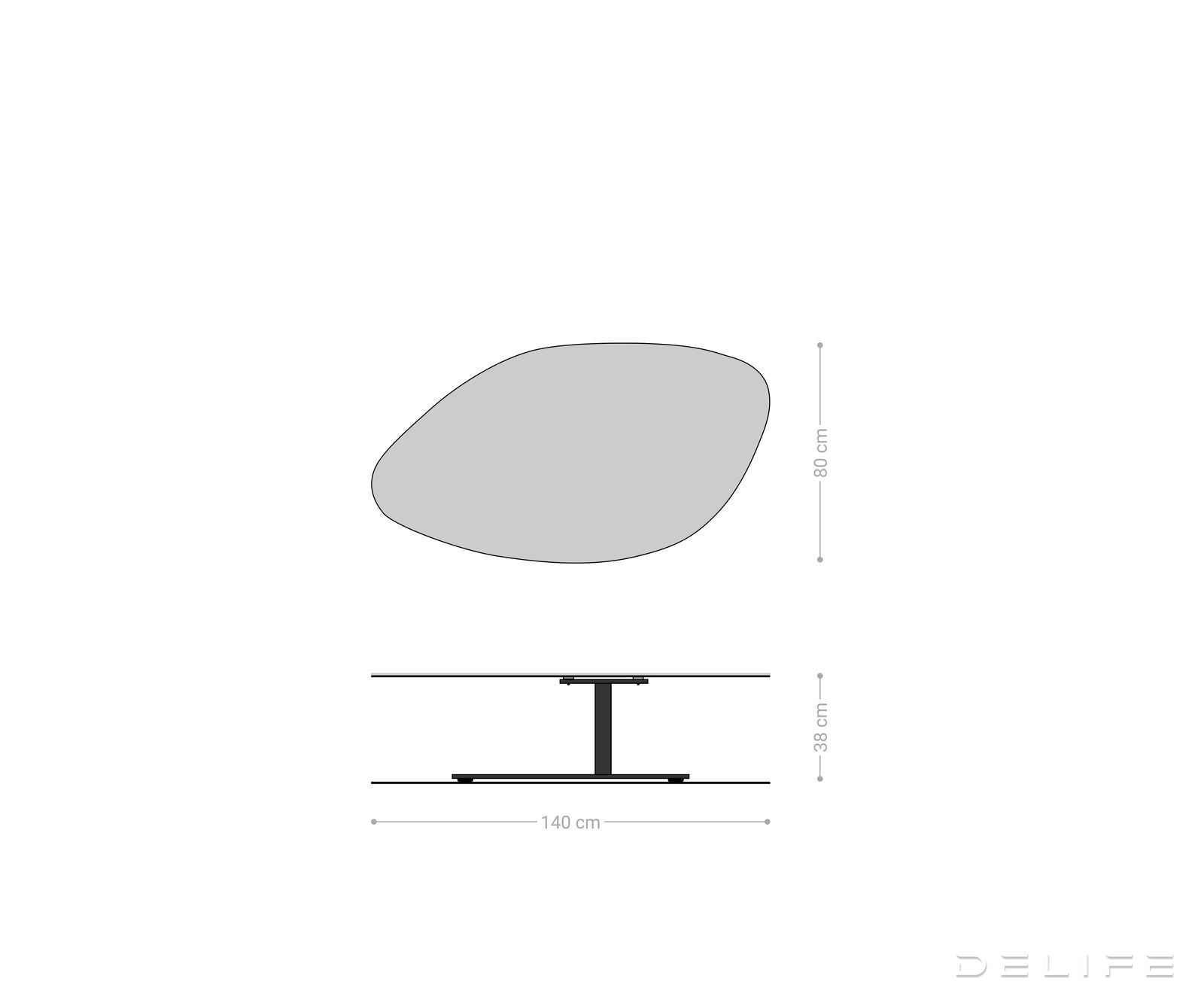 Klubska mizica Vibana 140x80cm, Material: keramika Aspetto Concreto