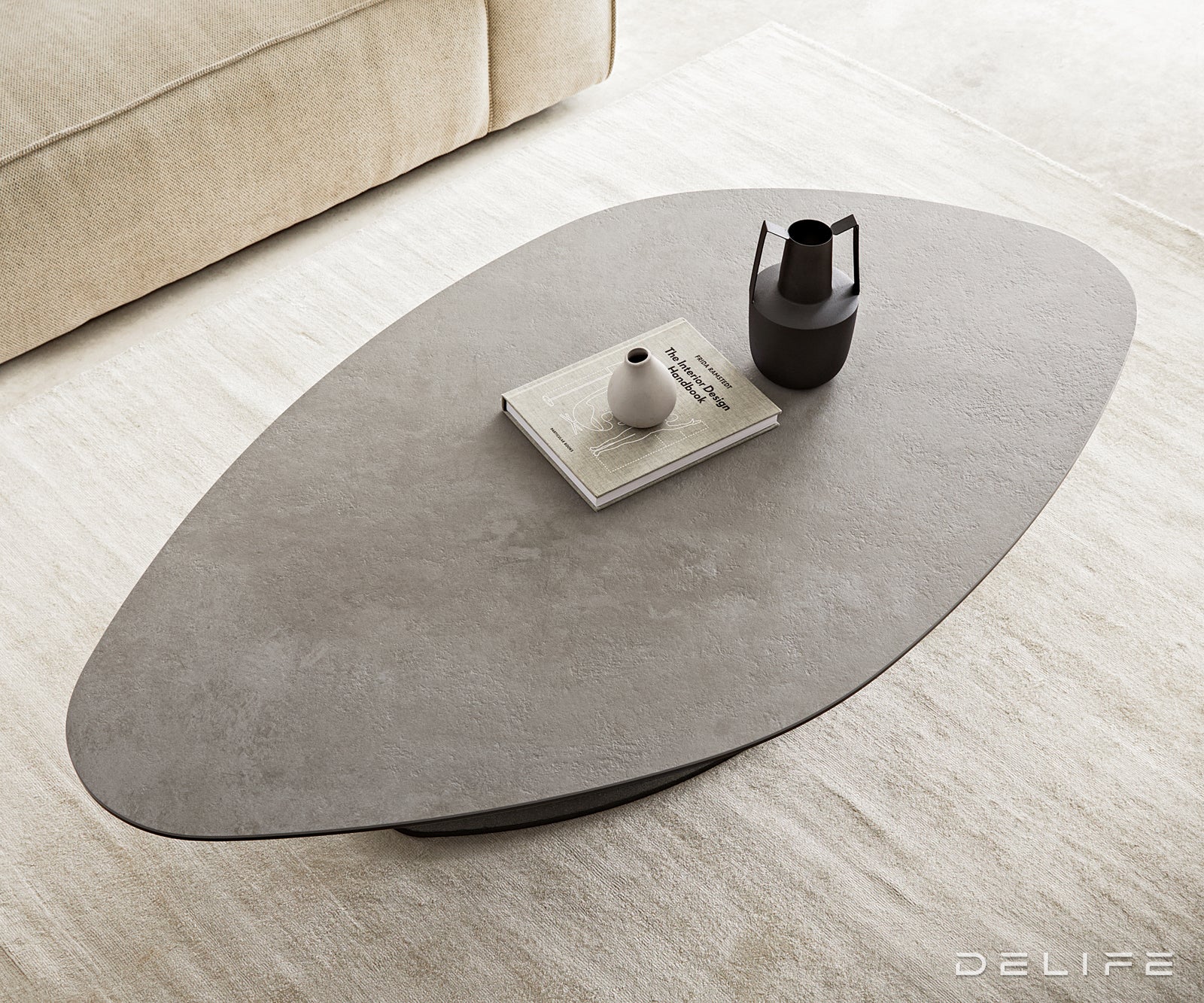 Klubska mizica Vibana 140x80cm, Material: keramika Aspetto Concreto