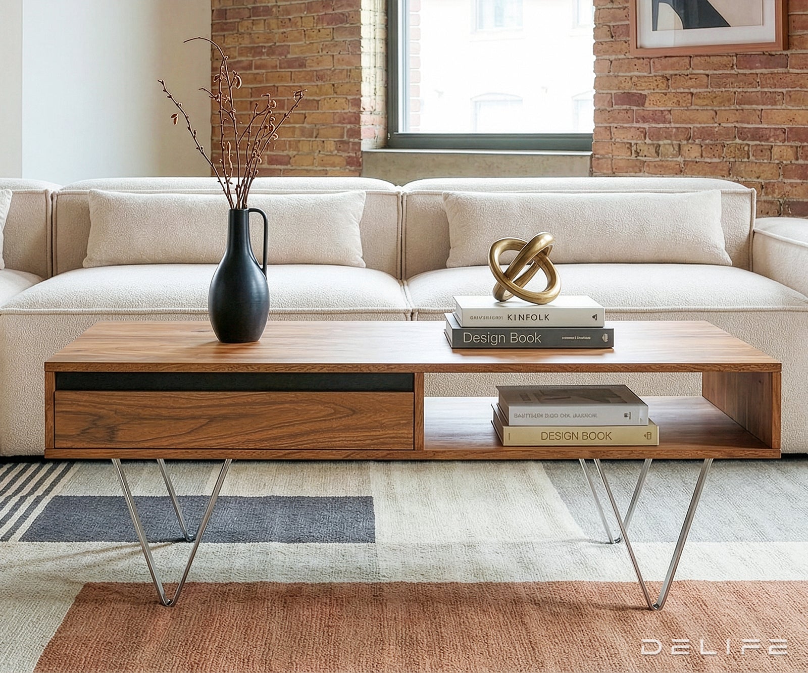 Klubska mizica Stonegrace 115x60 cm, Material: Akacija