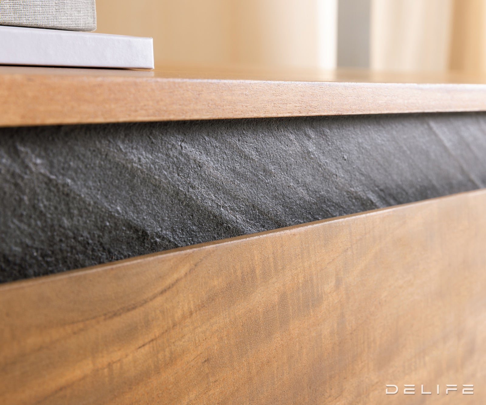 Klubska mizica Stonegrace 115x60 cm, Material: Akacija