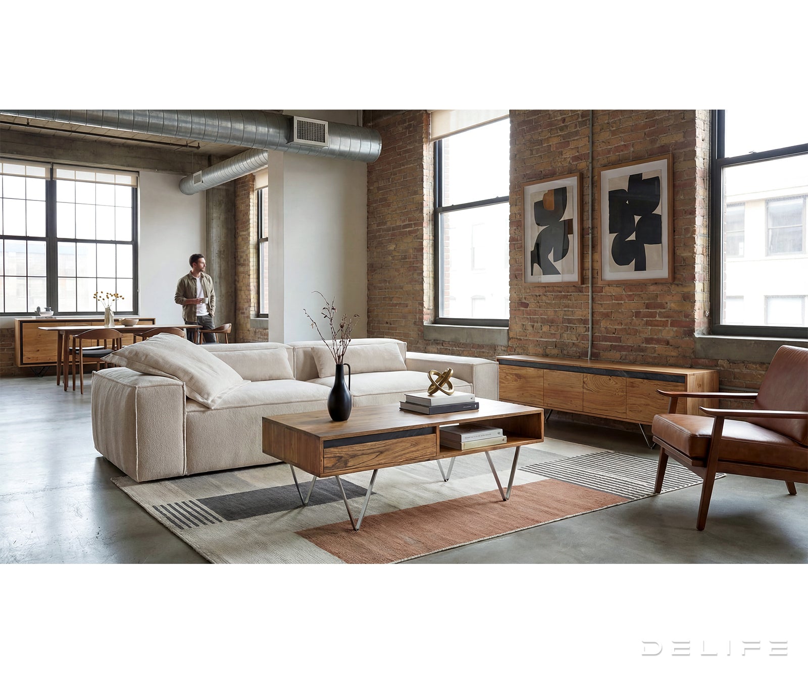 Klubska mizica Stonegrace 115x60 cm, Material: Akacija