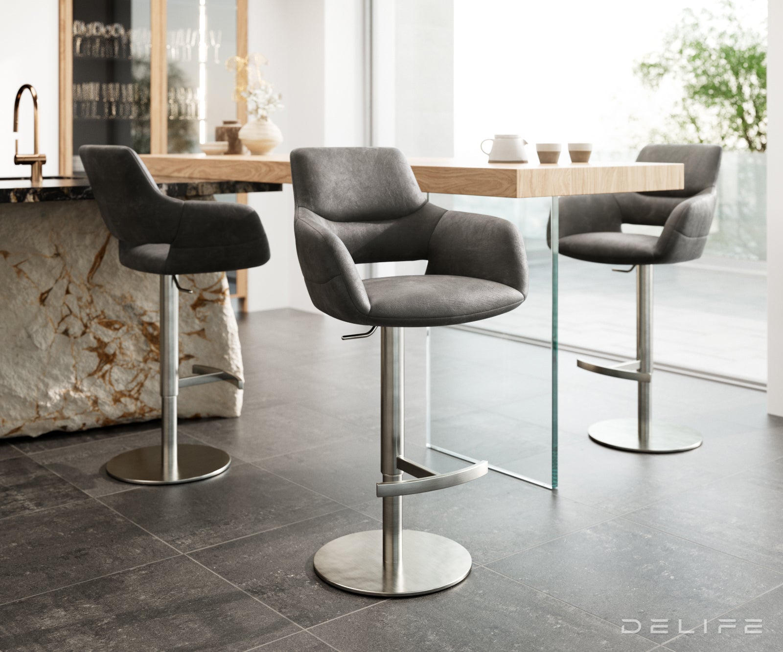 Barski stol Yago Flex, Material: Mikrofibra