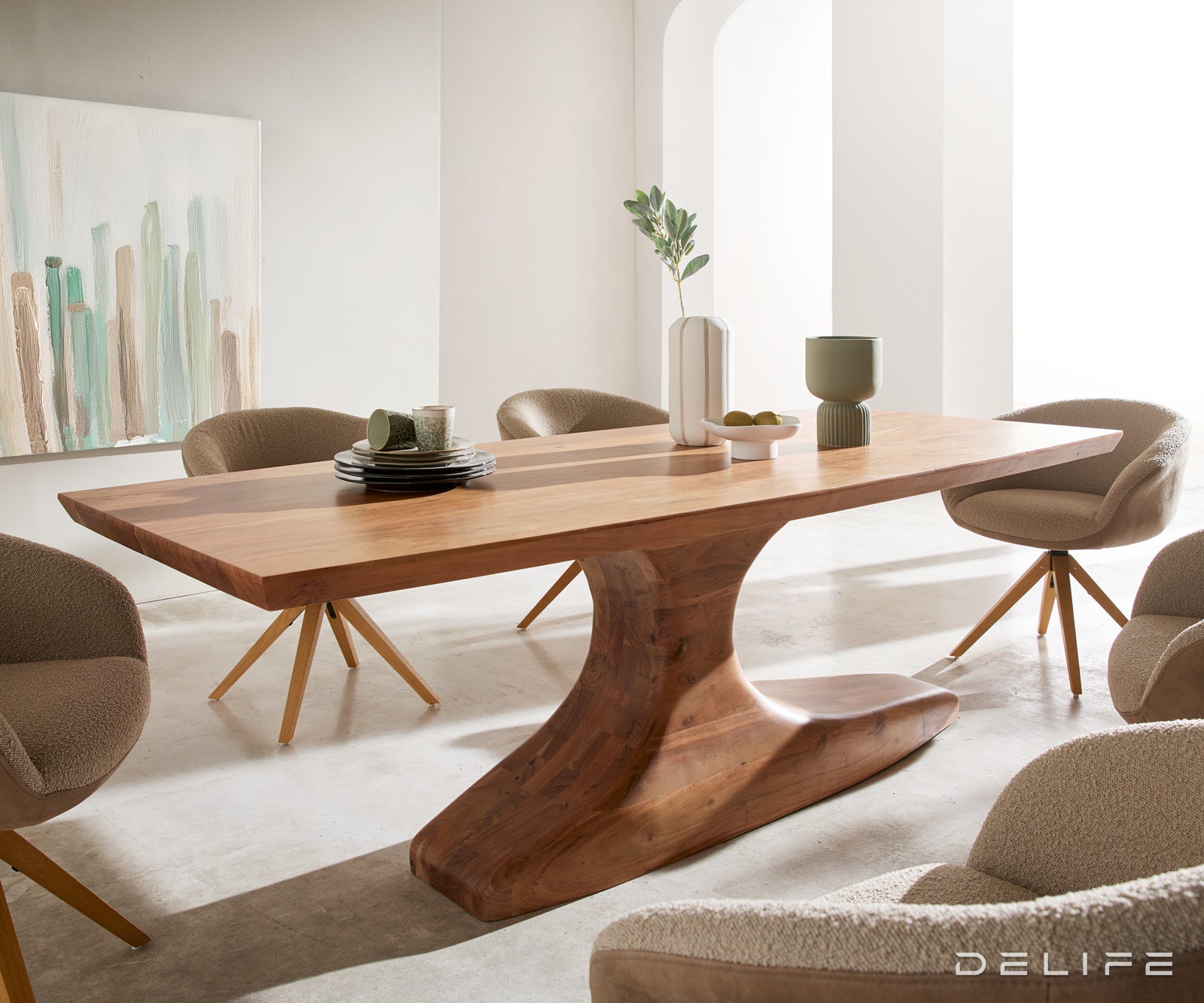 Jedilna miza Orbion 174x167cm, Material: Akacija