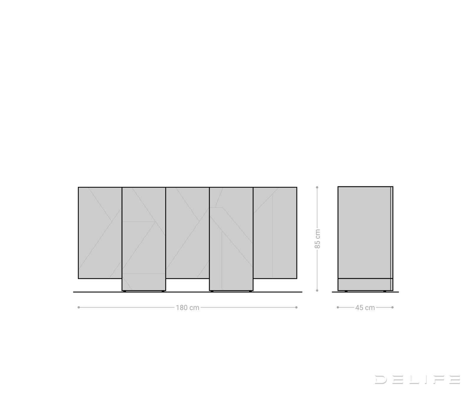 Komoda Naxxar 180x45cm, Material: akacija