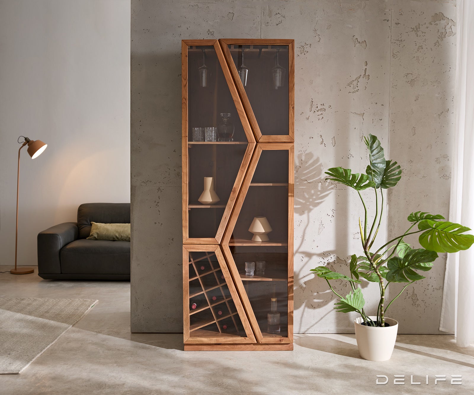 Vitrina Taza 75x213cm, Material: akacija