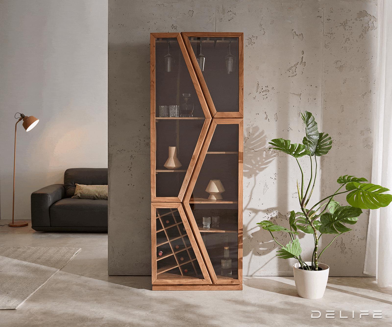 Vitrina Taza 75x213cm, Material: akacija