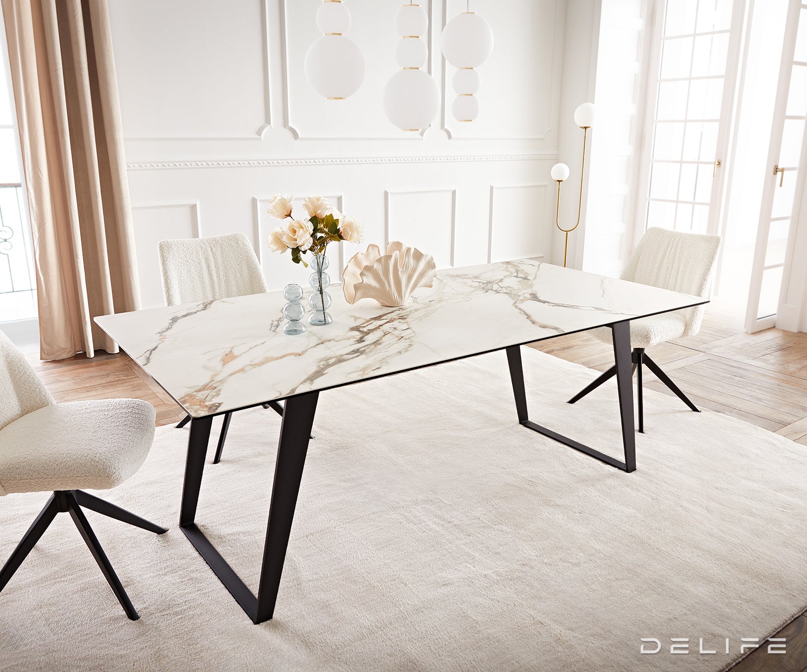 Jedilna miza Edge 200x100, Material: Keramika Calacatta