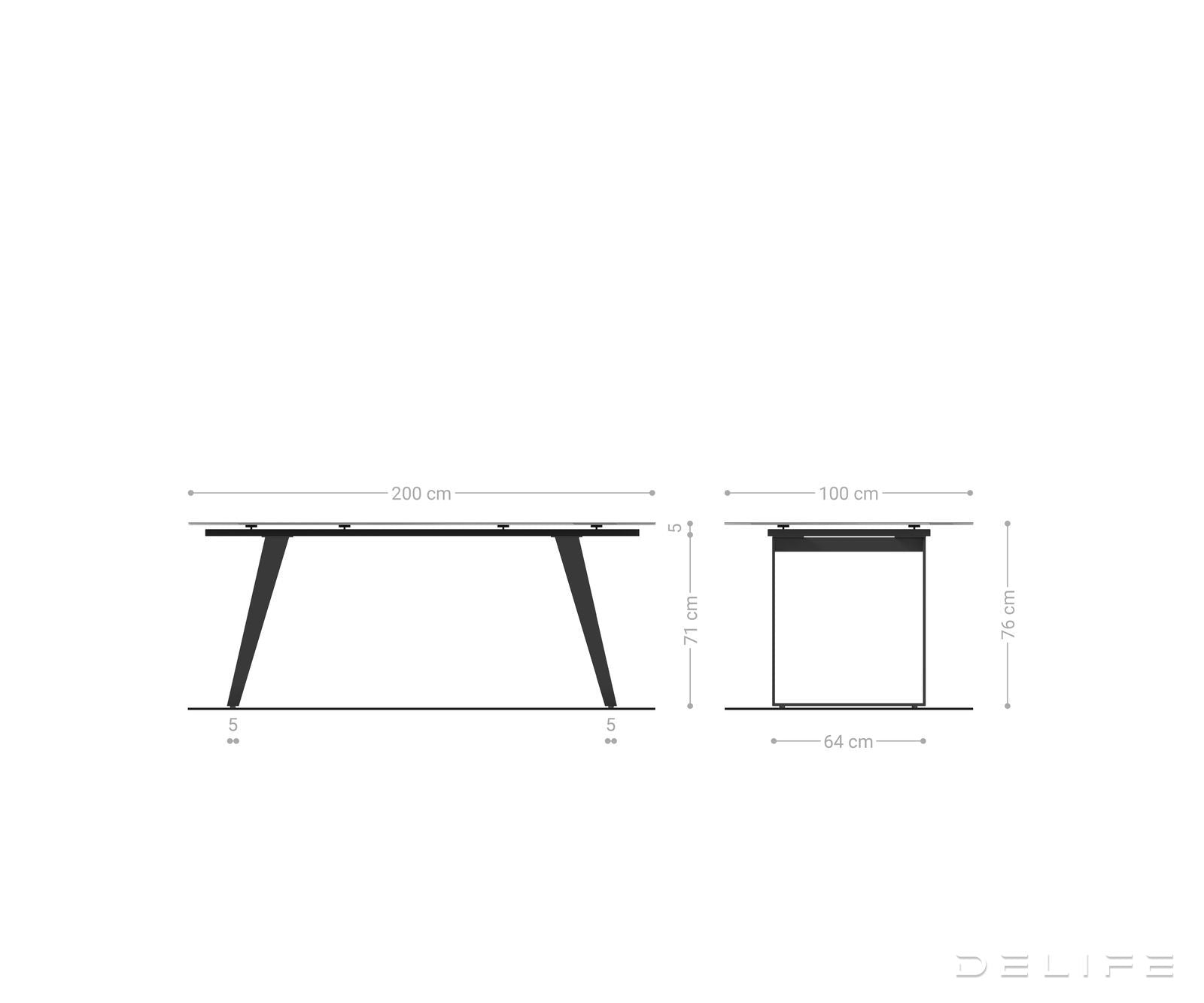 Jedilna miza Edge 200x100, Material: Keramika Calacatta