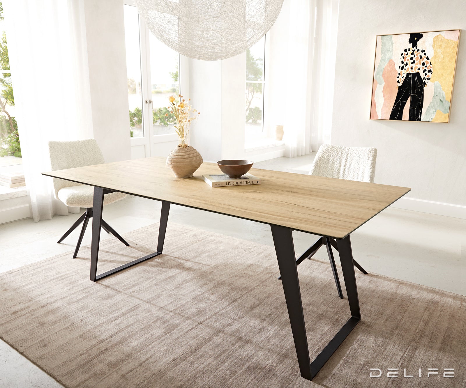 Jedilna miza Edge 200x100, Material: Keramika Laminam Sabbia