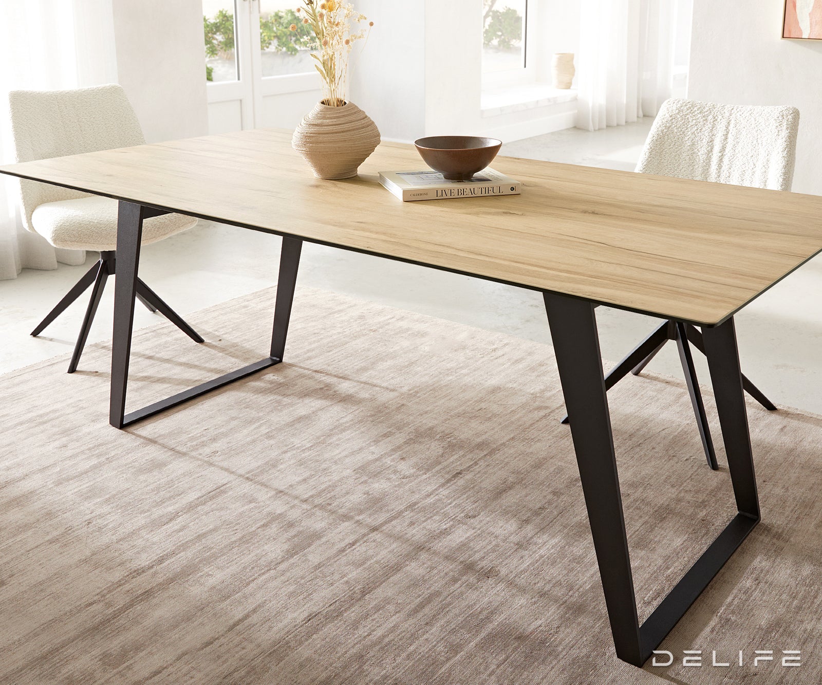 Jedilna miza Edge 200x100, Material: Keramika Laminam Sabbia