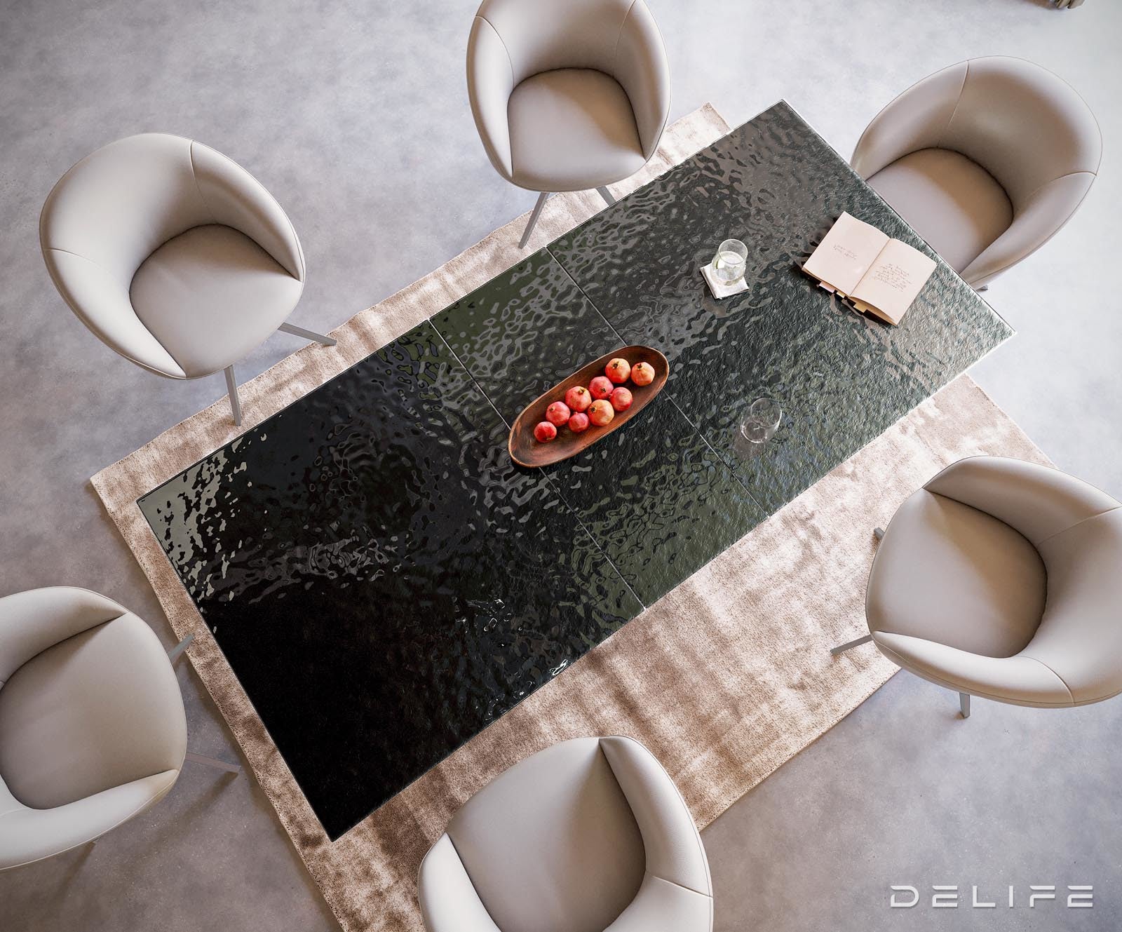 Jedilna miza Edge 180/220x100cm, Material: Steklo