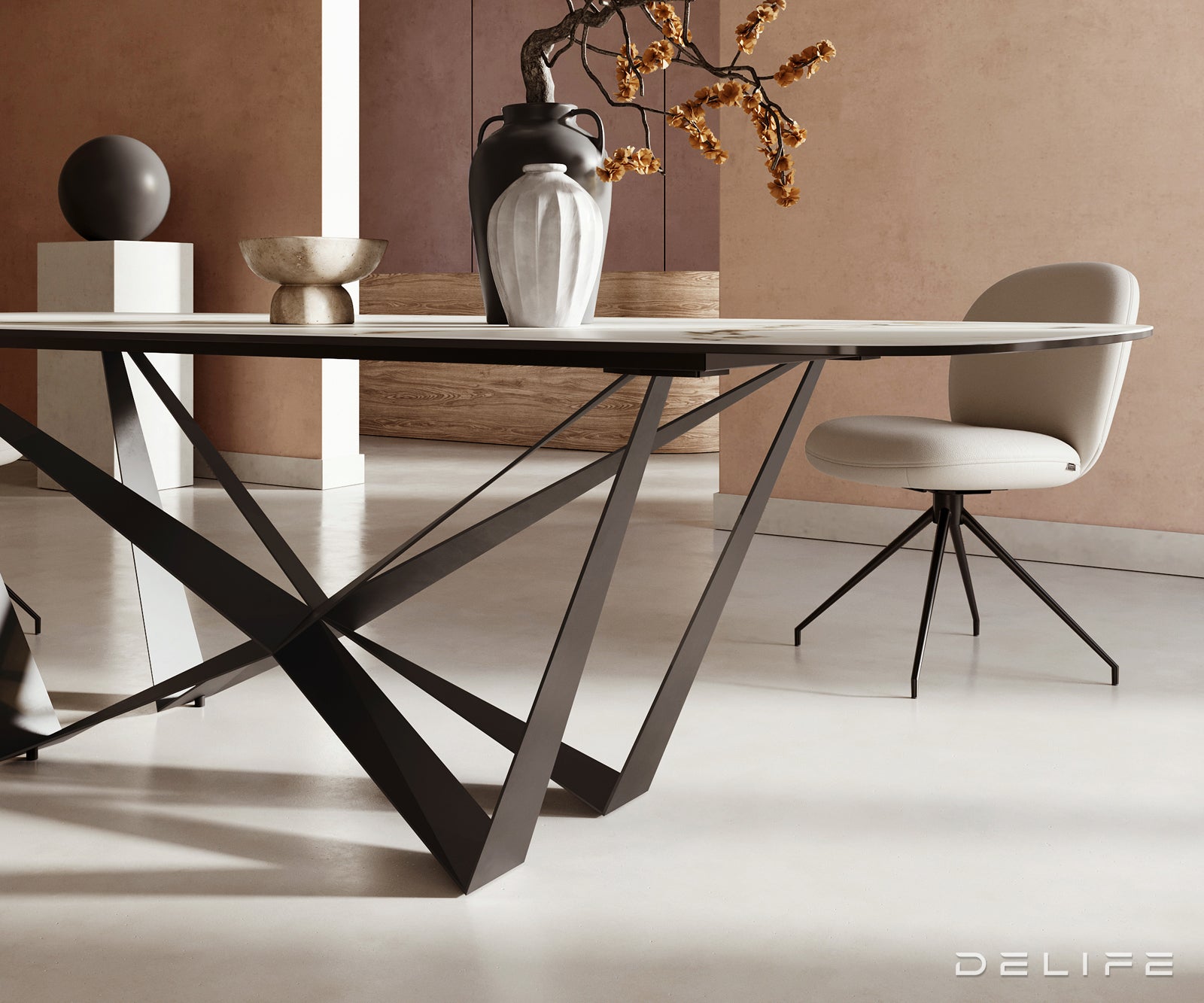 Jedilna miza Edge 240x120cm, Material: Keramika Calacatta Luxe