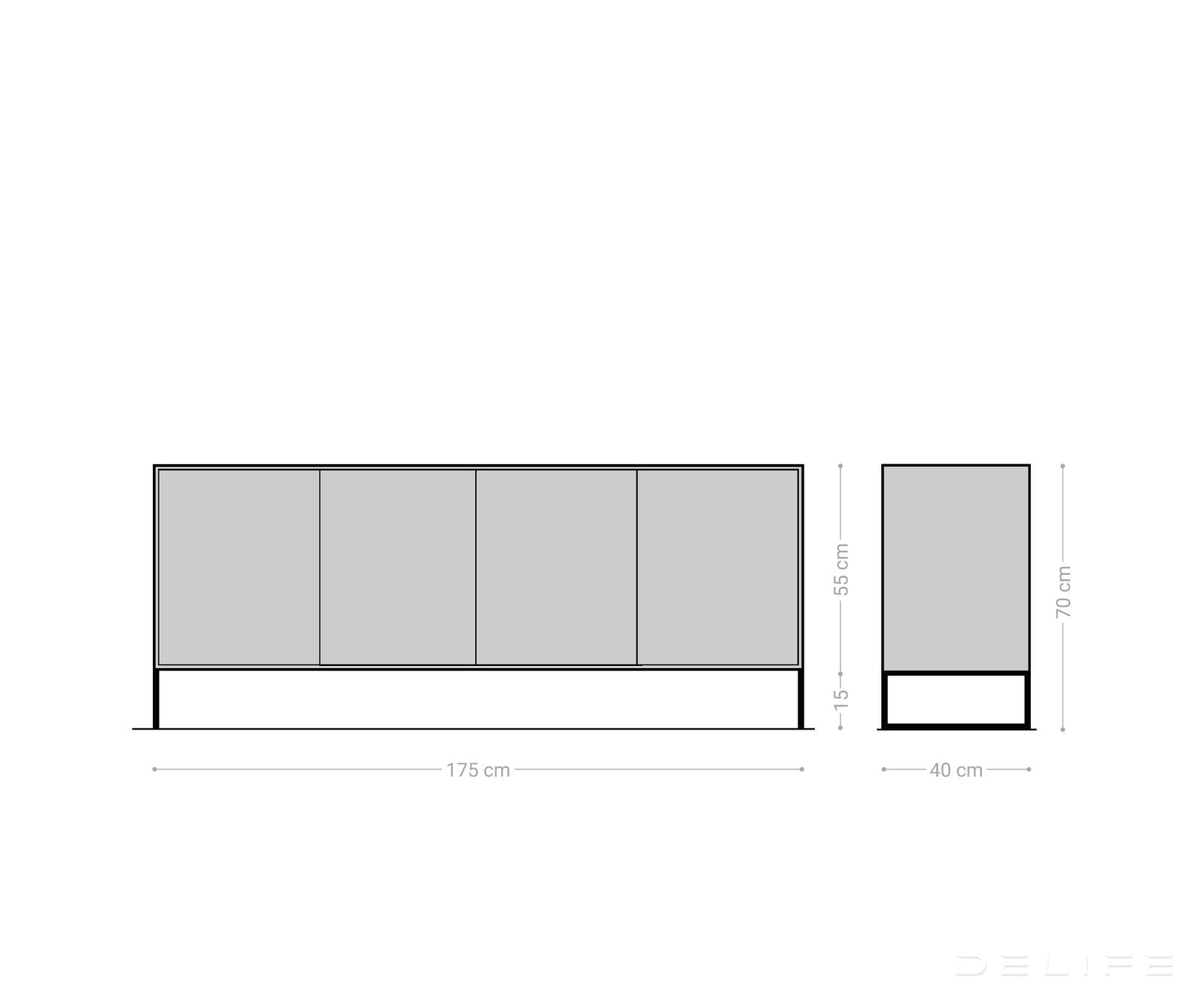 Komoda Vaag, 170x40cm, Material: Sheesham