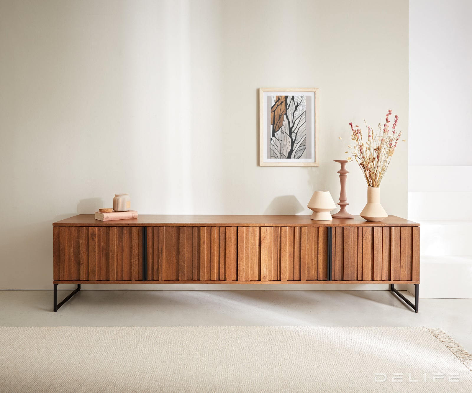 TV omarica Sivela 200 cm, material: mango