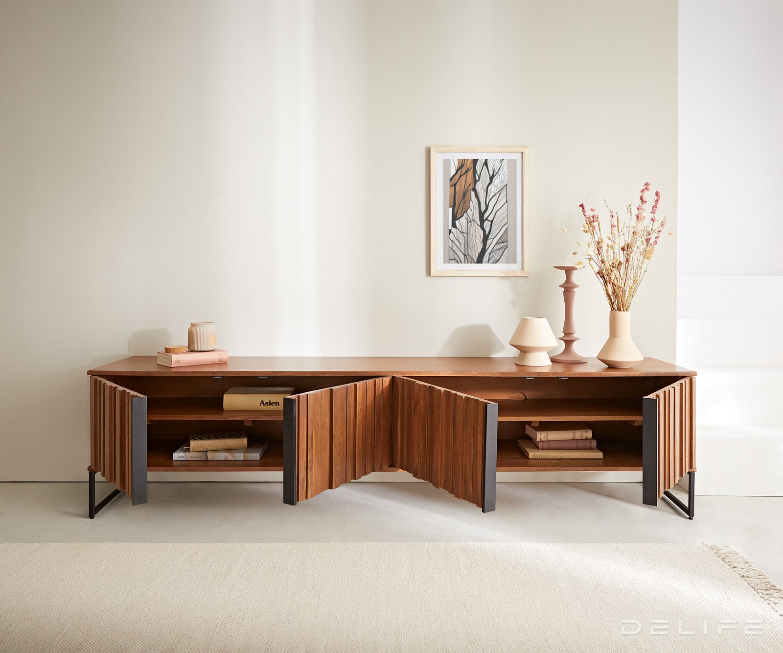 TV omarica Sivela 200 cm, material: mango