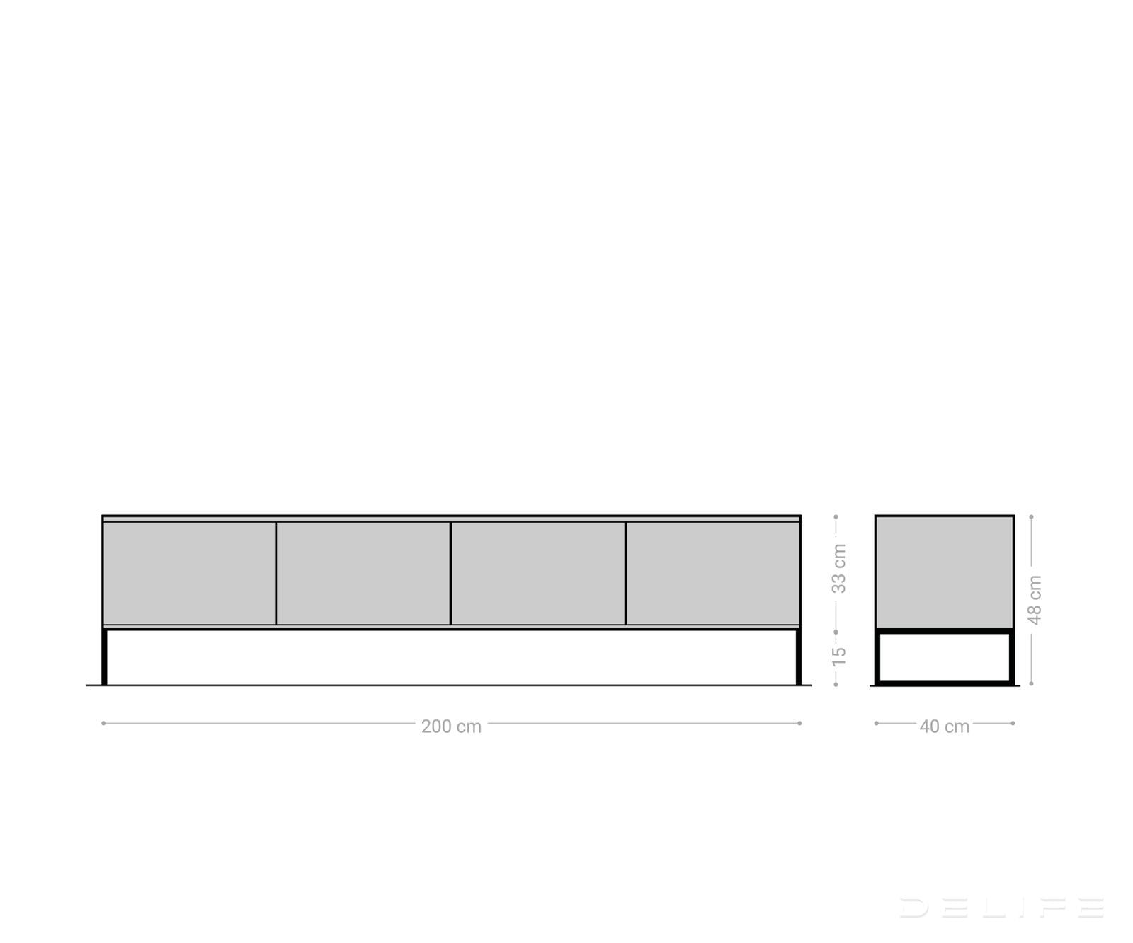 TV omarica Sivela 200 cm, material: mango