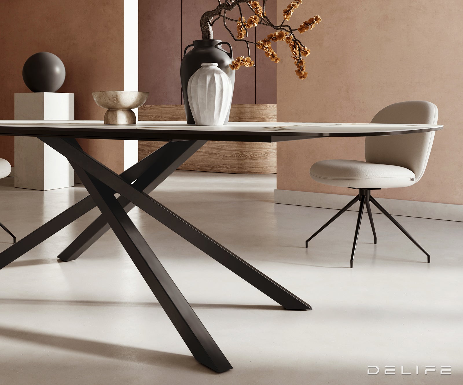 Jedilna miza Edge 240x120cm, Material: Keramika Calacatta Luxe