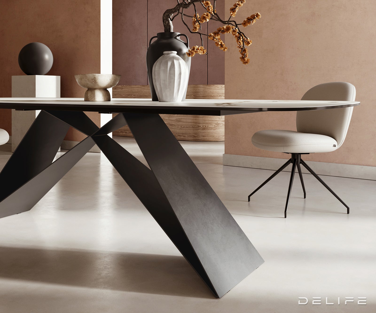 Jedilna miza Edge 240x120cm, Material: Keramika Calacatta Luxe