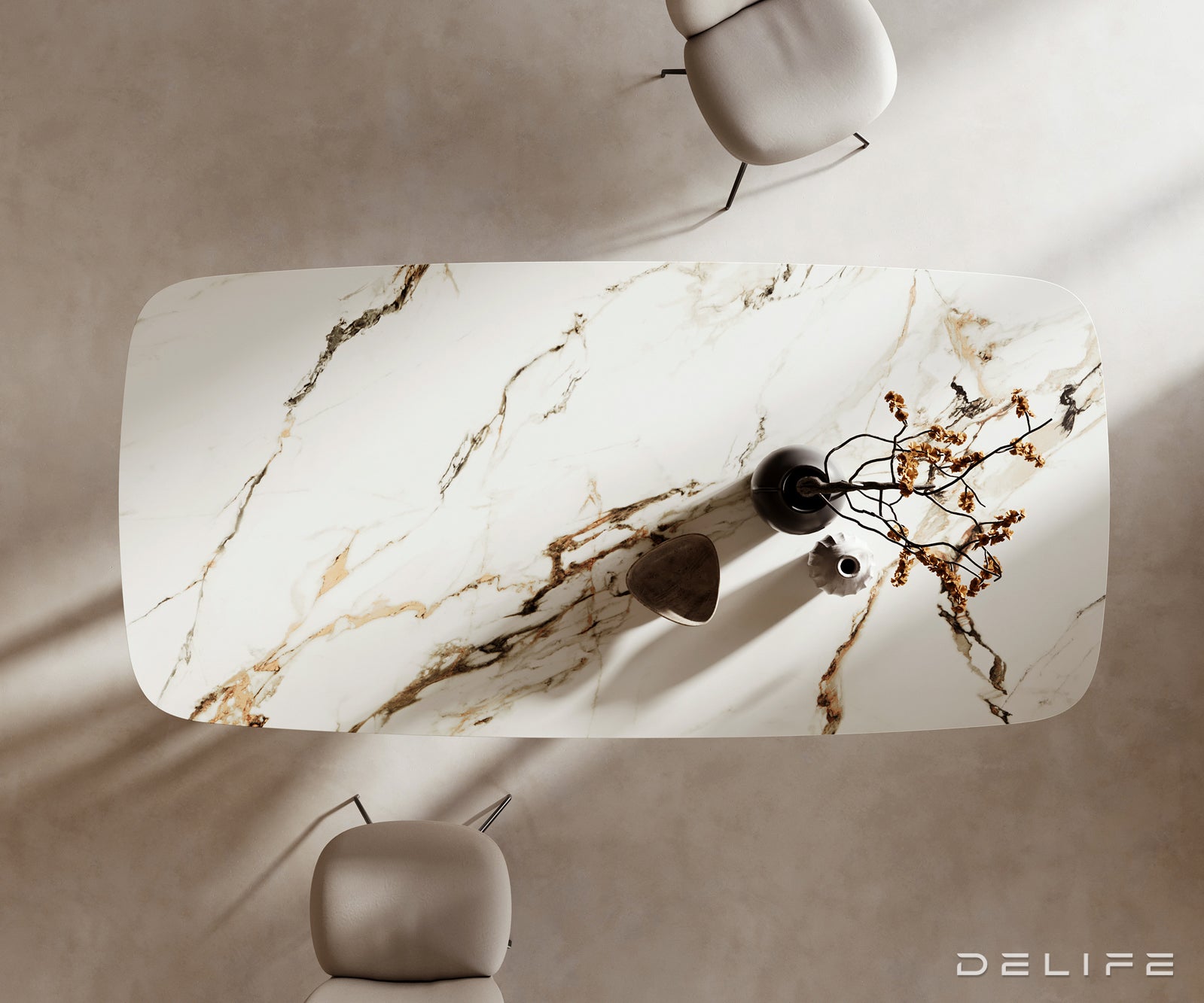 Jedilna miza Edge 240x120cm, Material: Keramika Calacatta Luxe