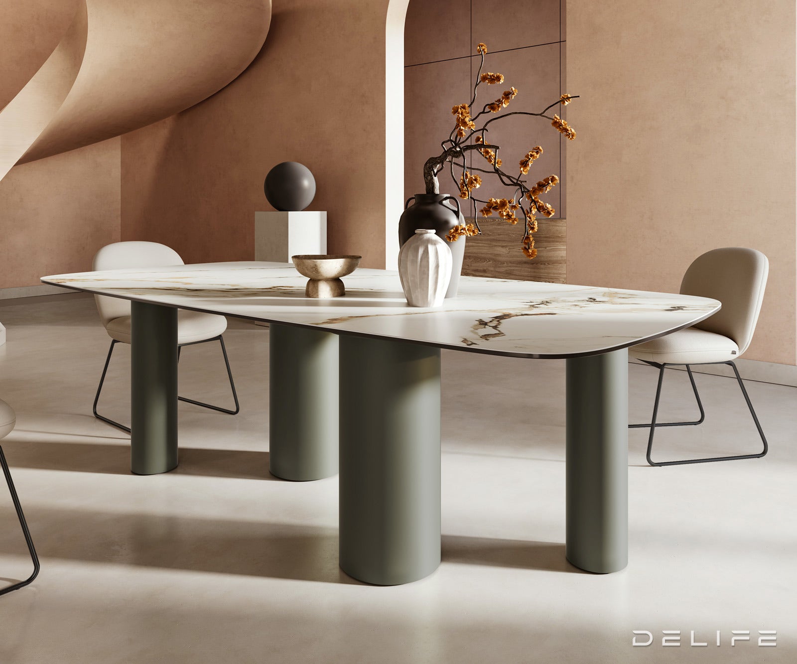 Jedilna miza Edge 240x120cm, Material: Keramika Calacatta Luxe