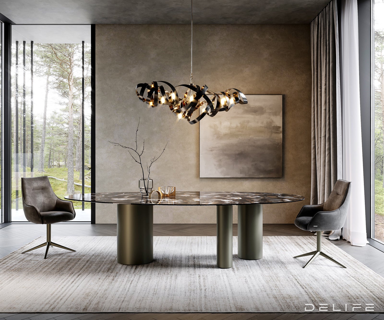 Jedilna miza Edge 280x130cm, Material: Keramika na steklu