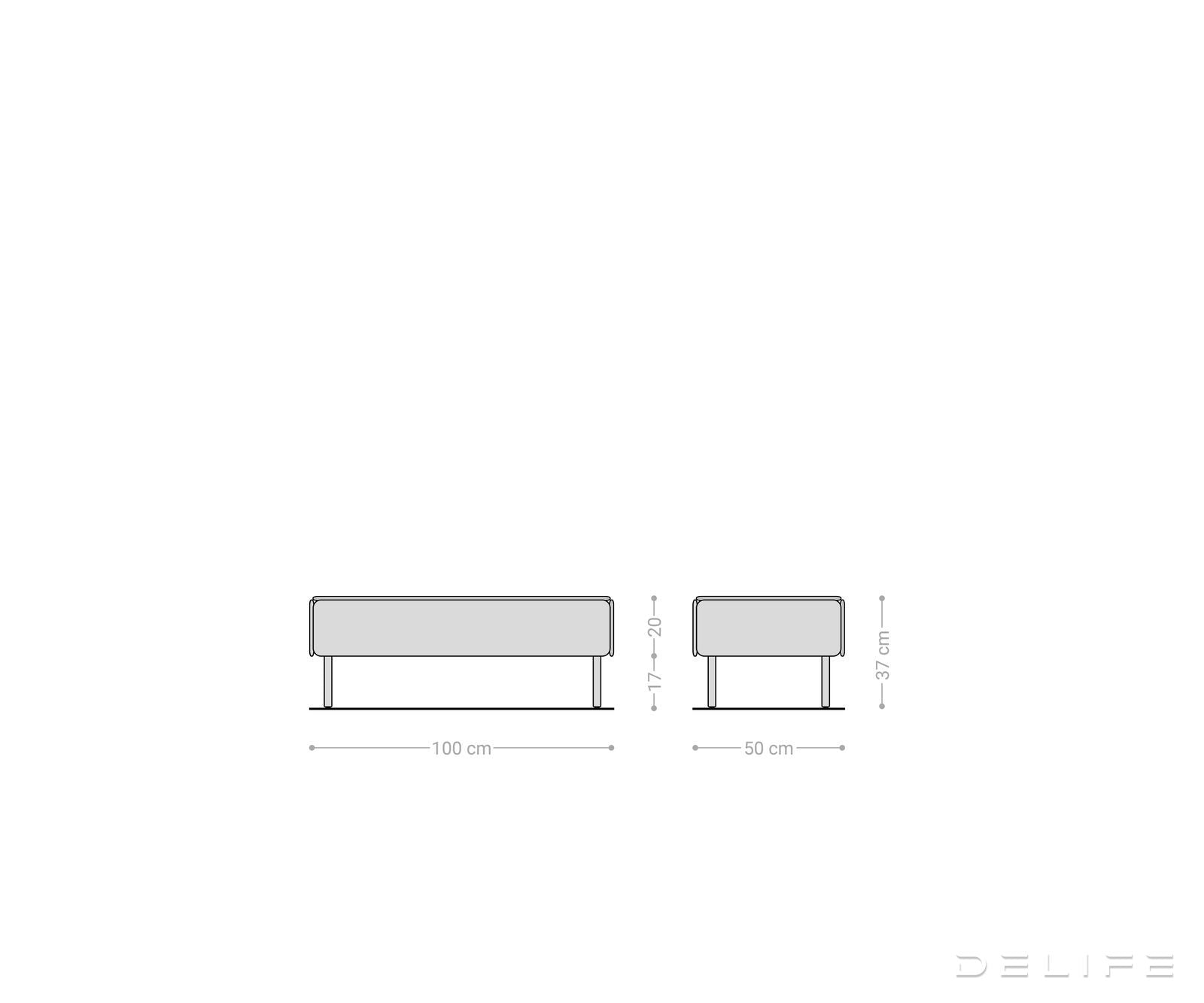 Klubska mizica Shavani 100x50cm, Material: Akacija