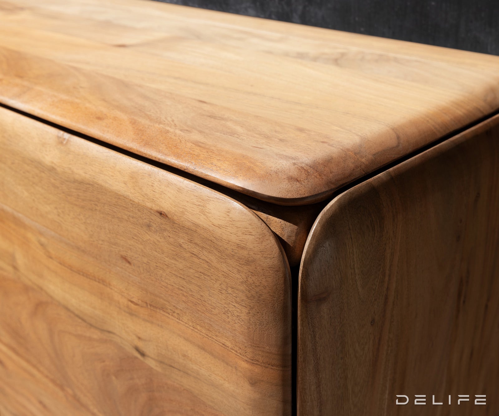 Viseča TV omarica Shavani 200x40cm, Material: akacija