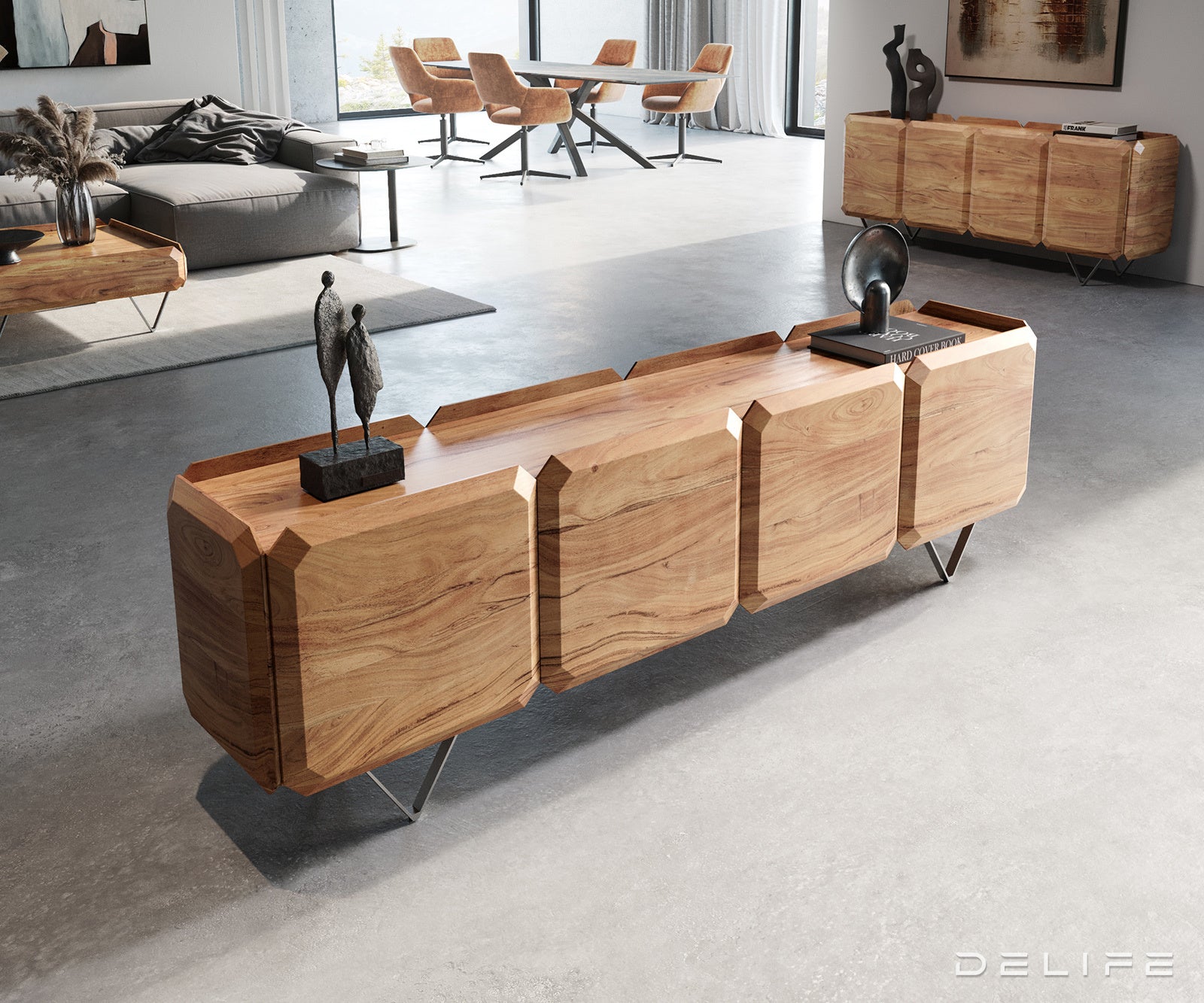 Kiano komoda 200x40cm, Material: Akacija 