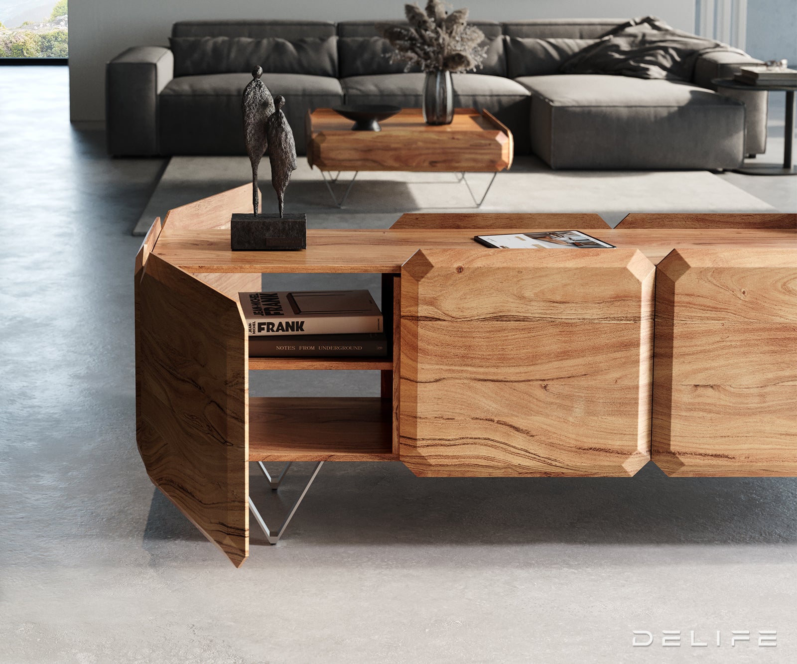 Kiano komoda 200x40cm, Material: Akacija 