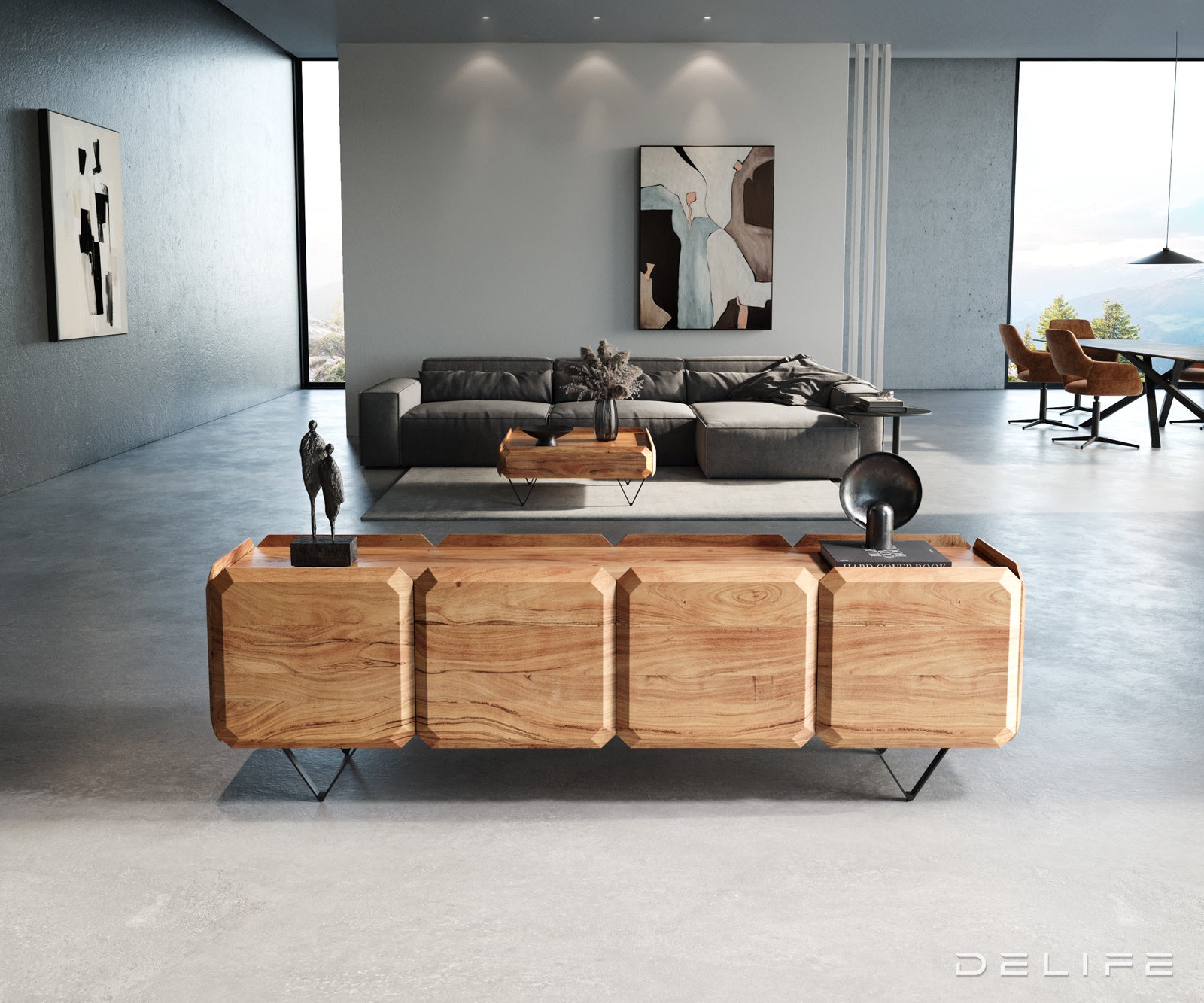 Kiano komoda 200x40cm, Material: Akacija 