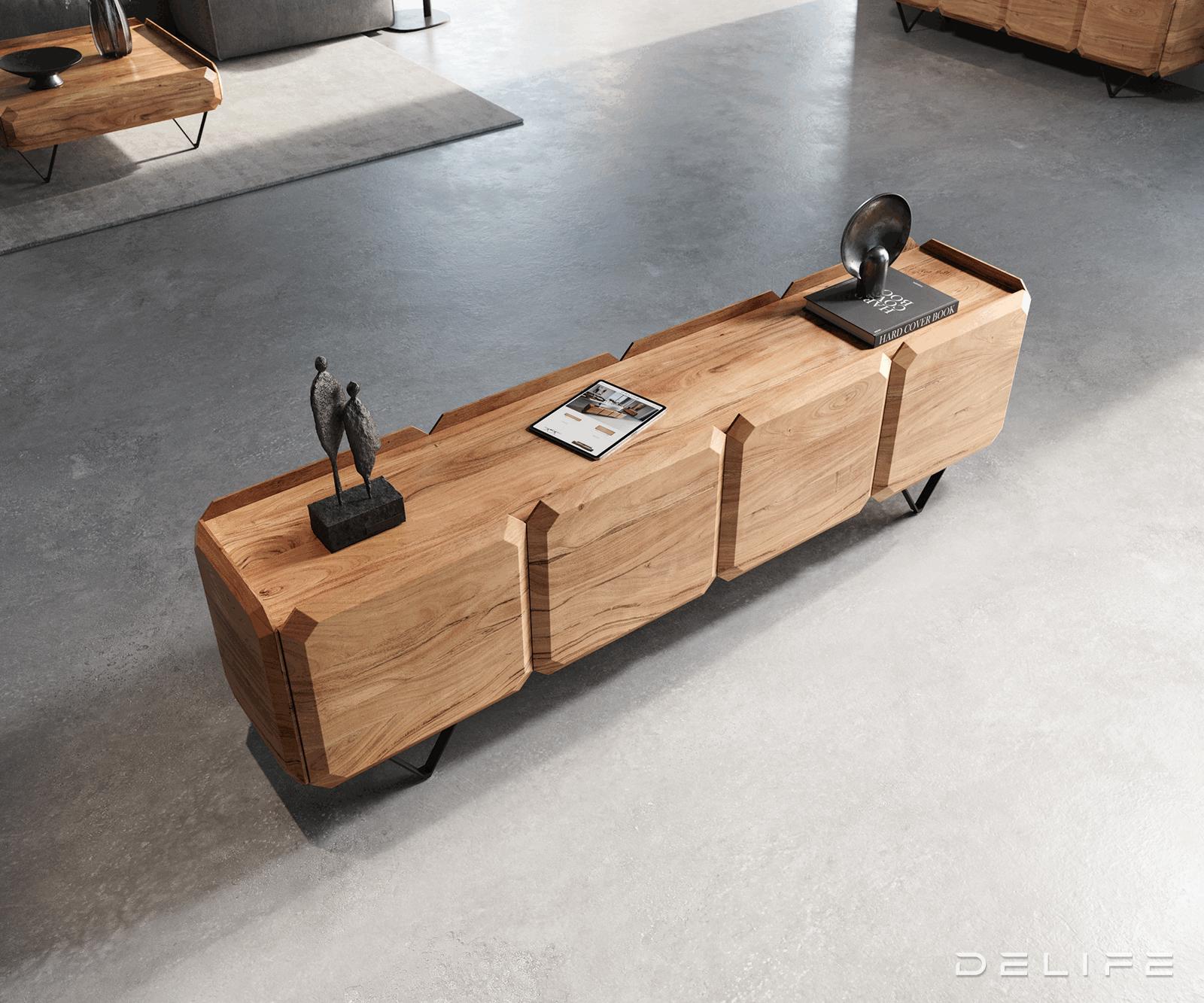 Kiano komoda 200x40cm, Material: Akacija 