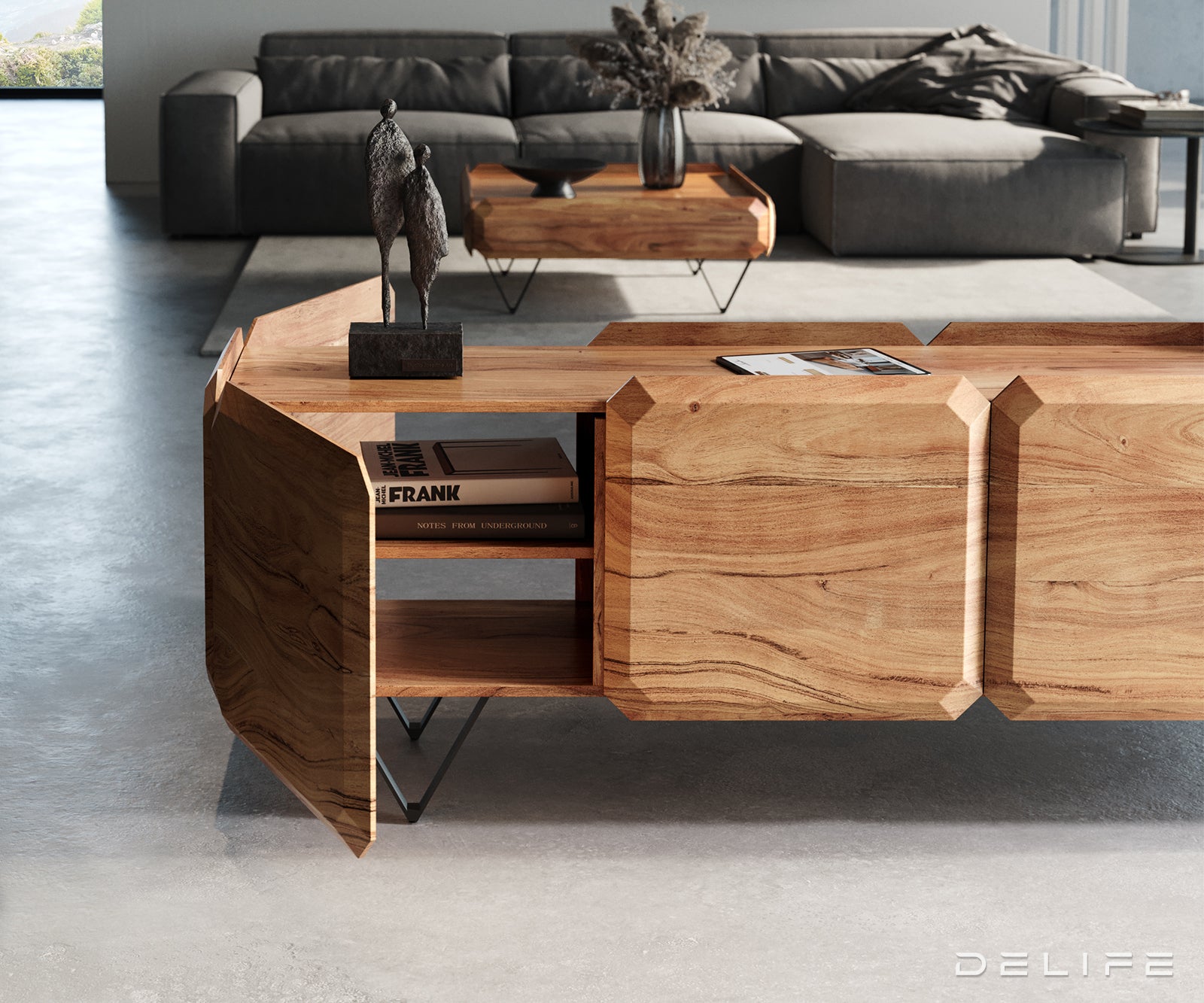 Kiano komoda 200x40cm, Material: Akacija 