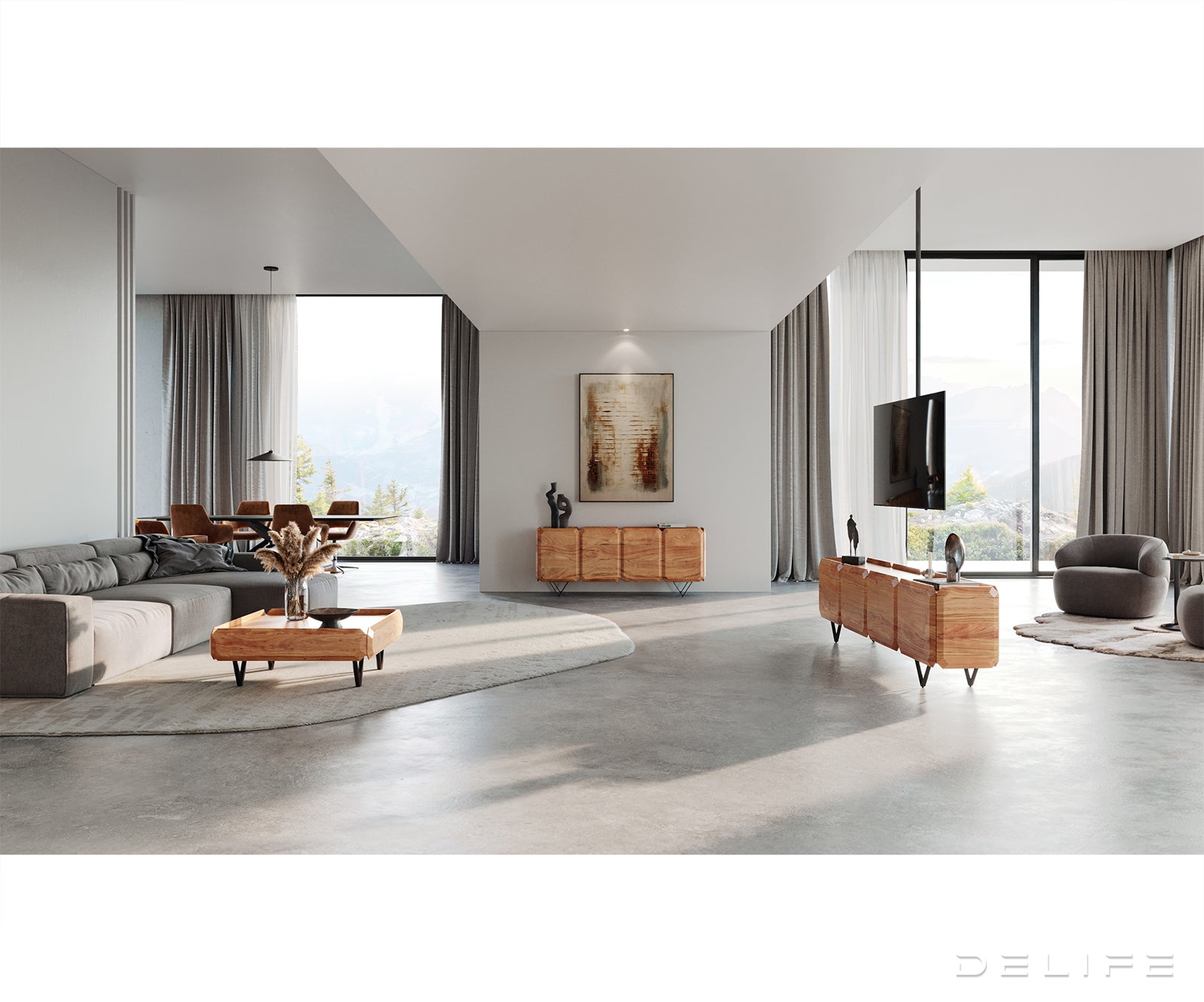 Kiano komoda 200x40cm, Material: Akacija 