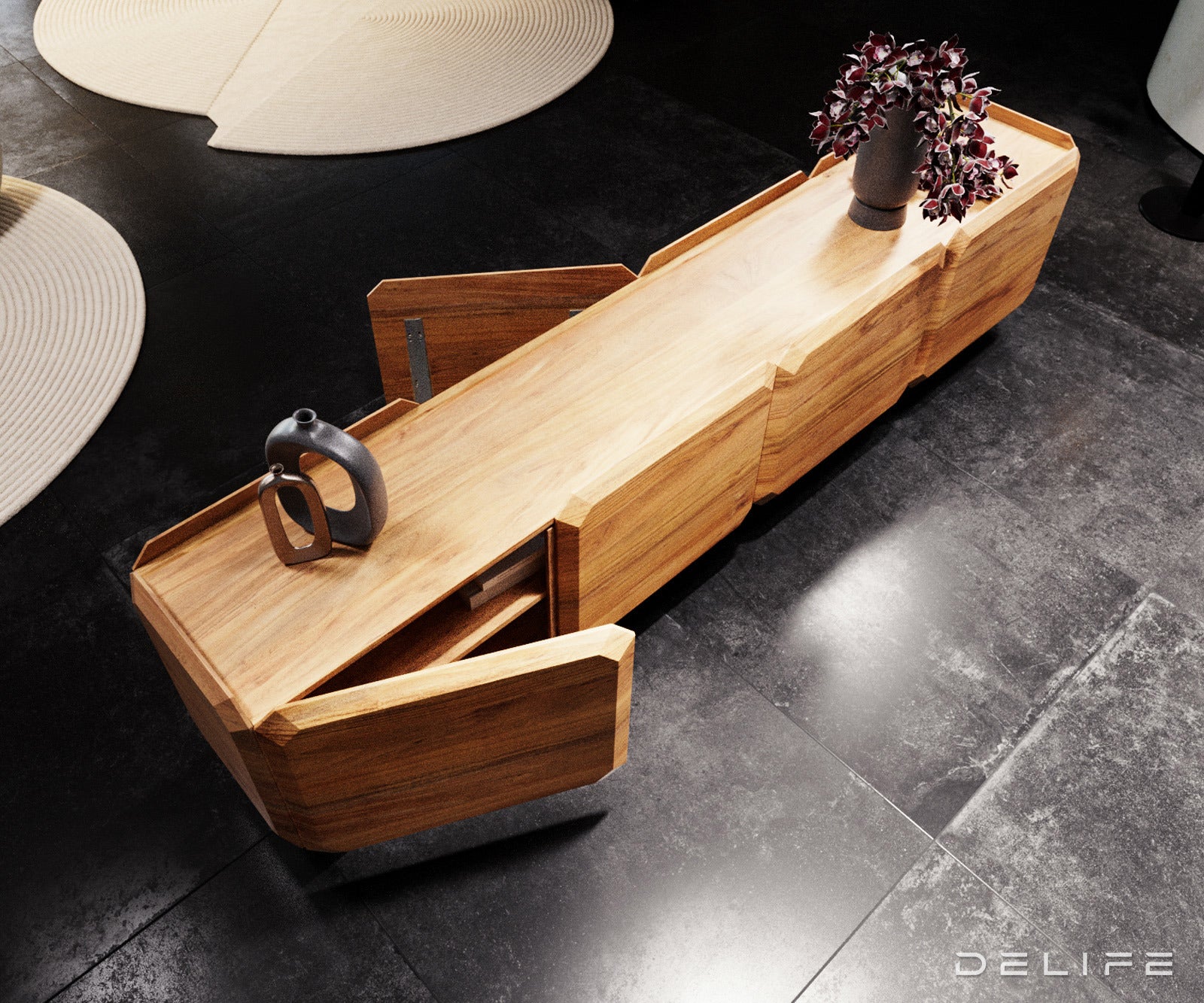 Kiano komoda 220x40cm, Material: Akacija 