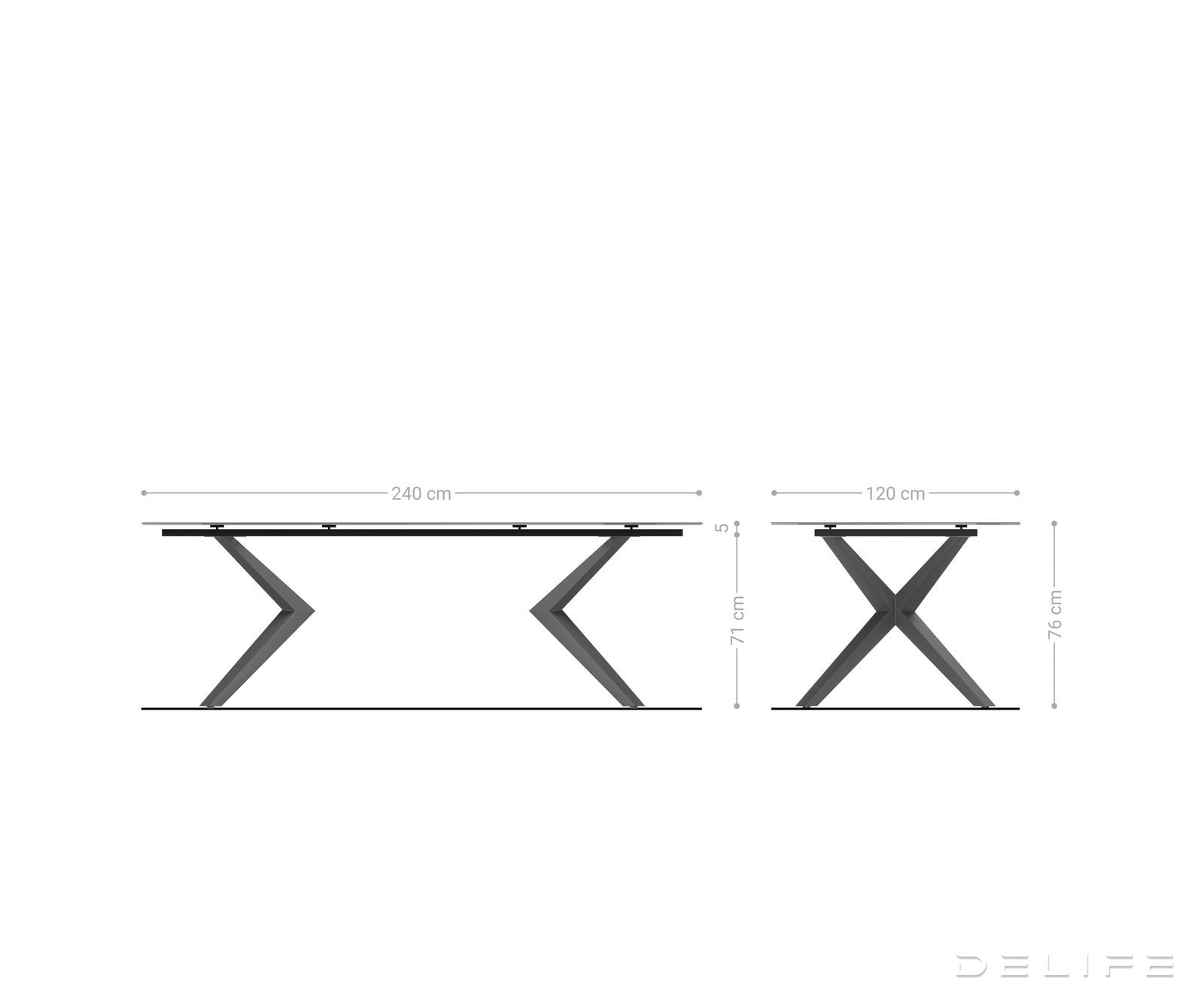 Jedilna miza Edge 240x120cm, Material: Keramika na varnostnem steklu