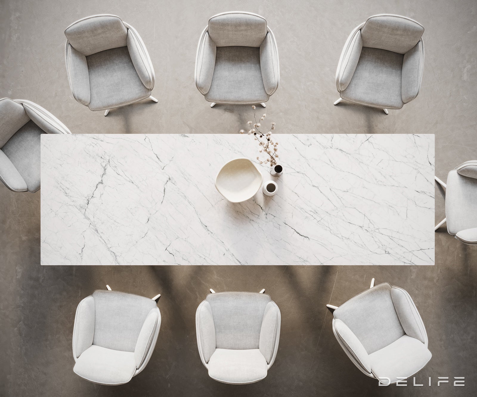 Jedilna miza z robom 300x100cm, Material: Laminam Statuarietto Ceramics