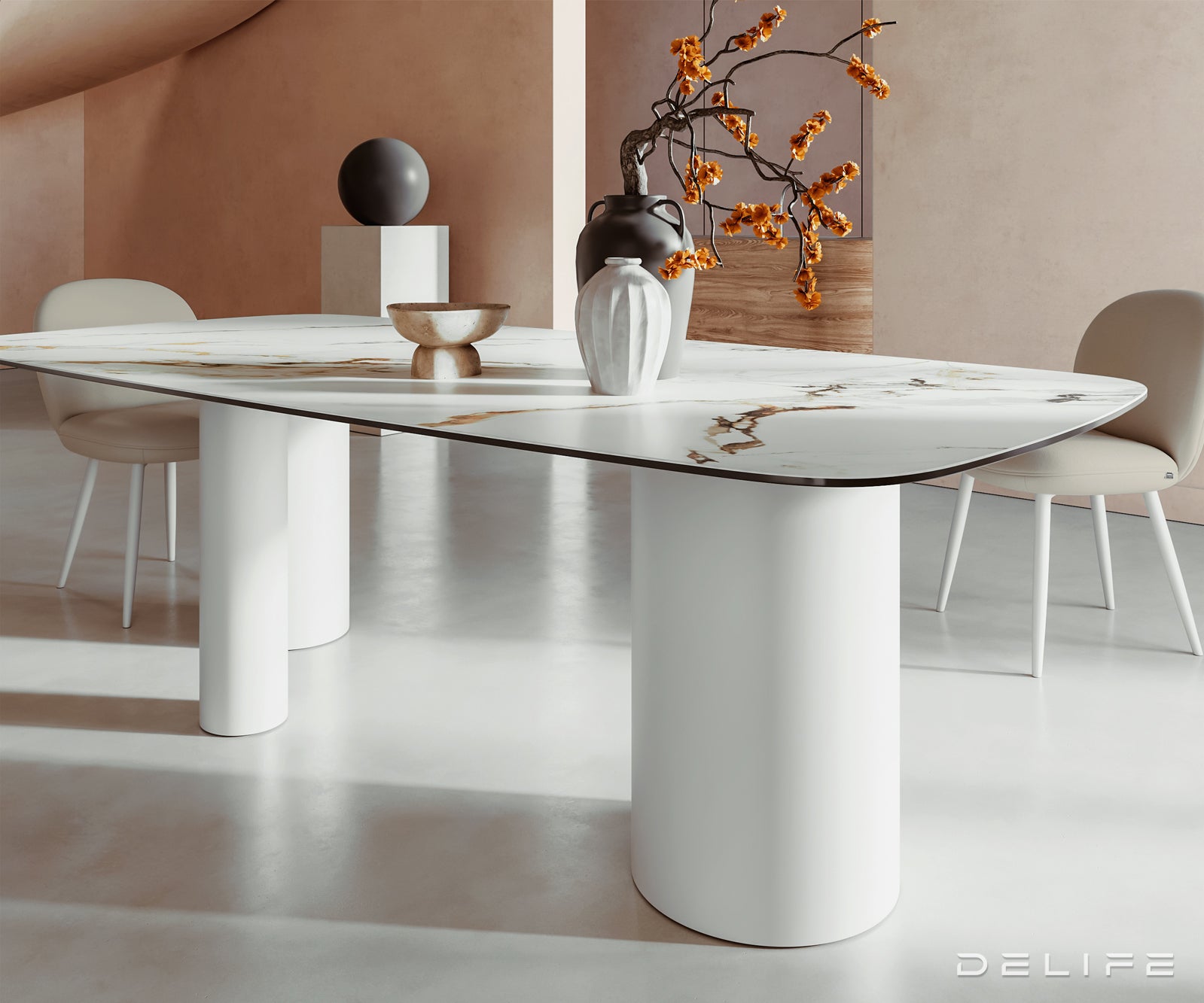 Jedilna miza Edge 240x120cm, Material: Keramika Calacatta Luxe