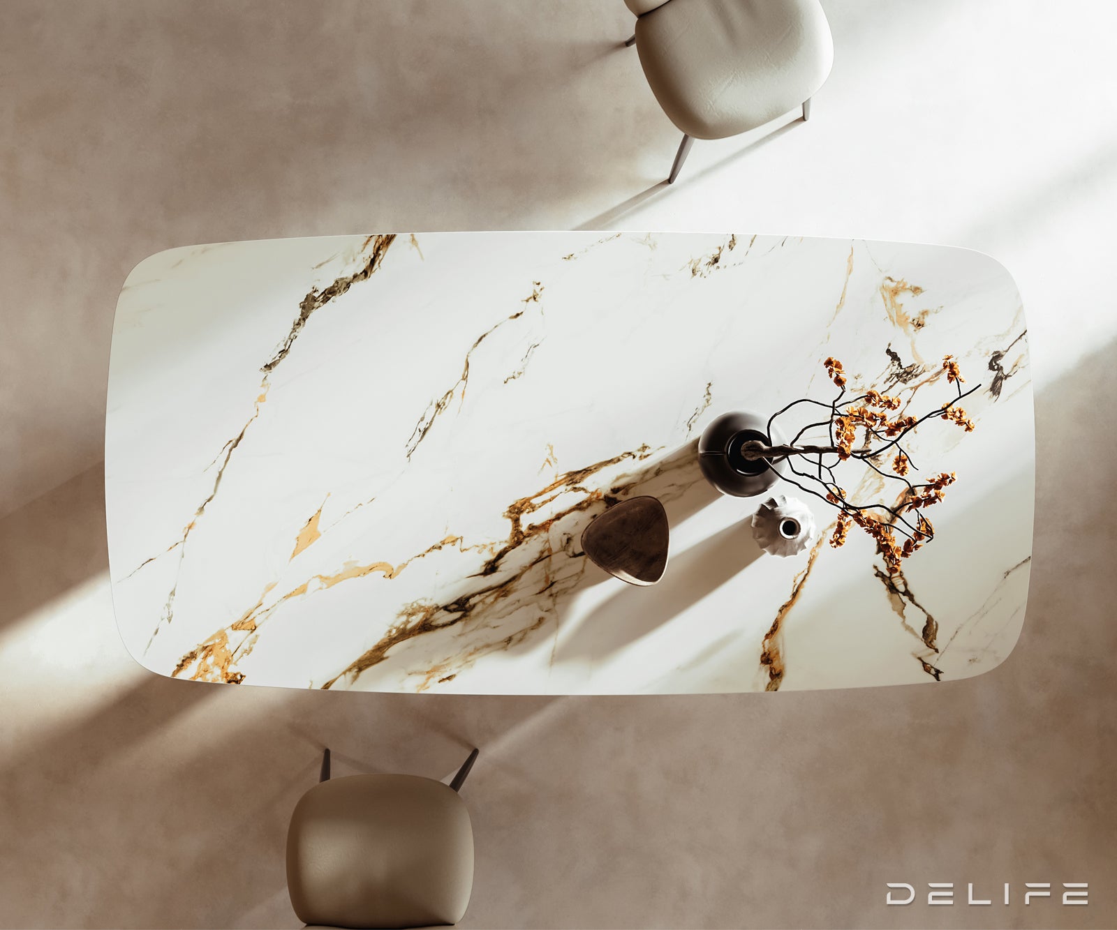 Jedilna miza Edge 240x120cm, Material: Keramika Calacatta Luxe