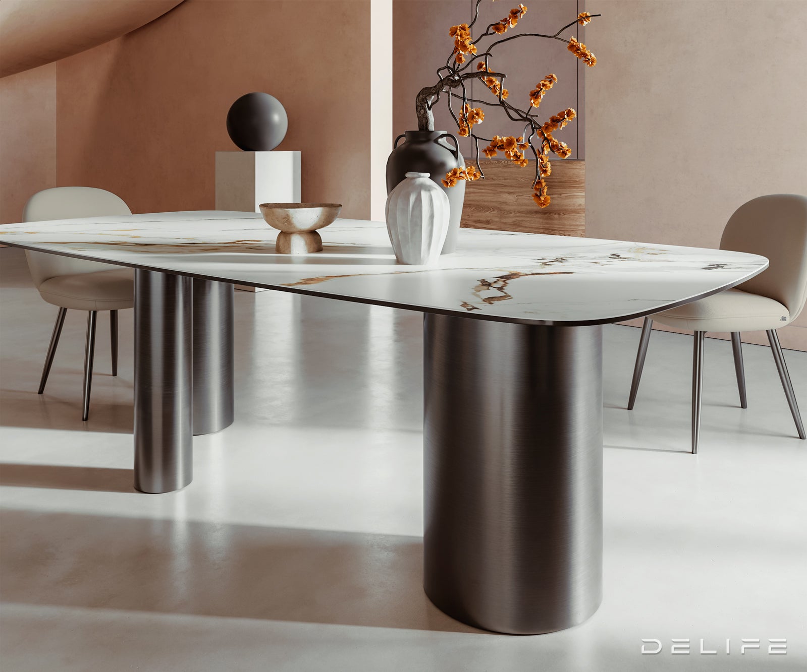 Jedilna miza Edge 240x120cm, Material: Keramika Calacatta Luxe