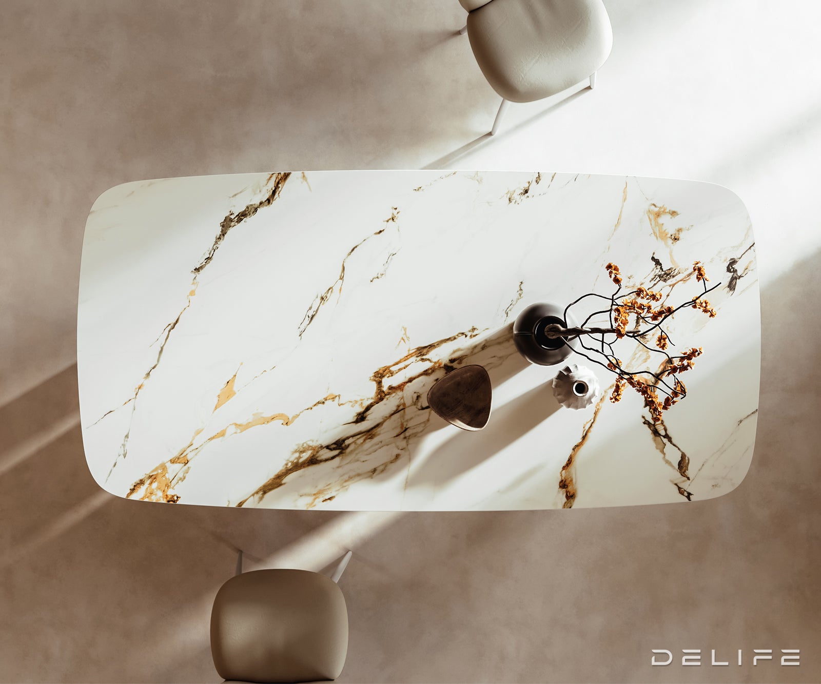 Jedilna miza Edge 240x120cm, Material: Keramika Calacatta Luxe