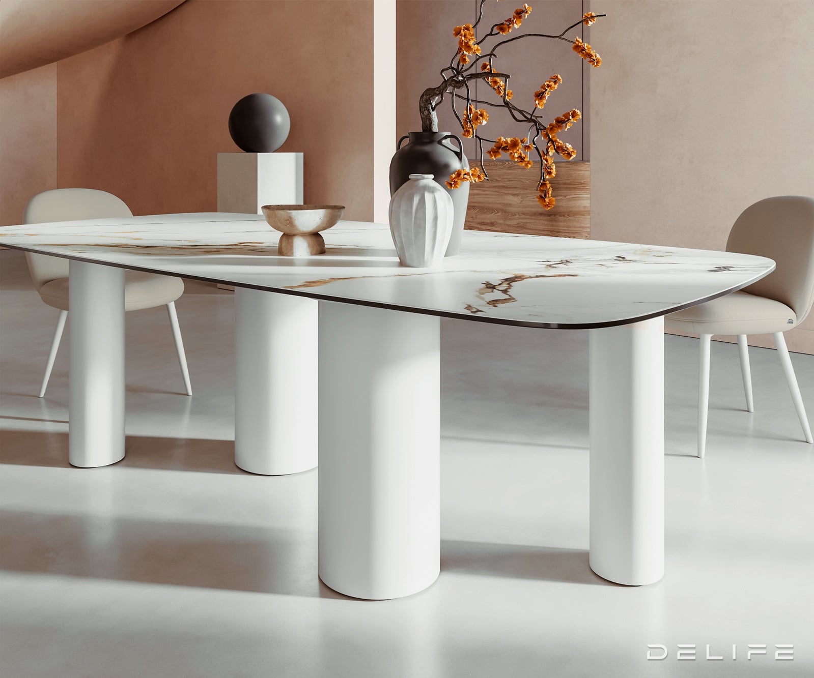 Jedilna miza Edge 240x120cm, Material: Keramika Calacatta Luxe