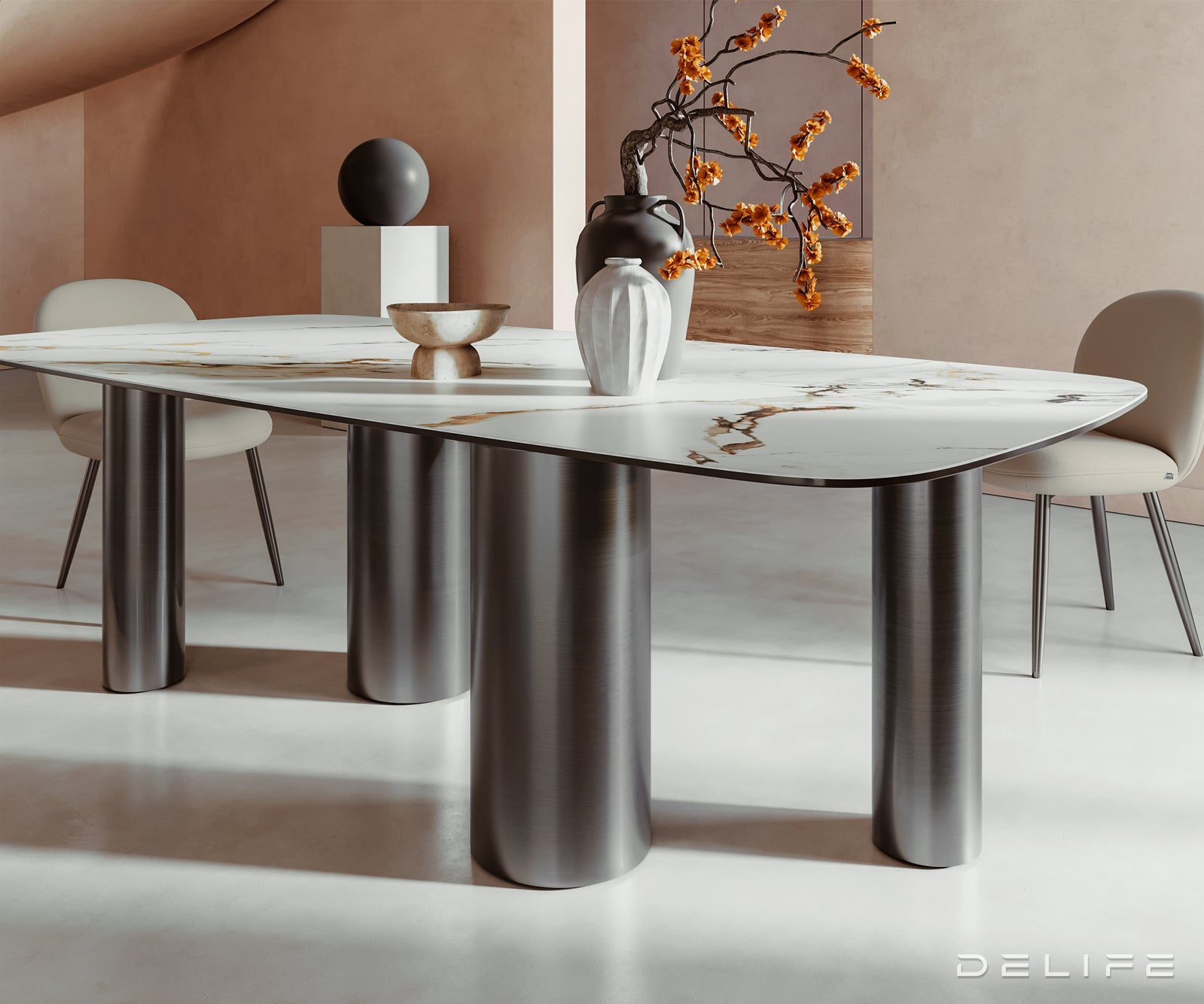 Jedilna miza Edge 240x120cm, Material: Keramika Calacatta Luxe