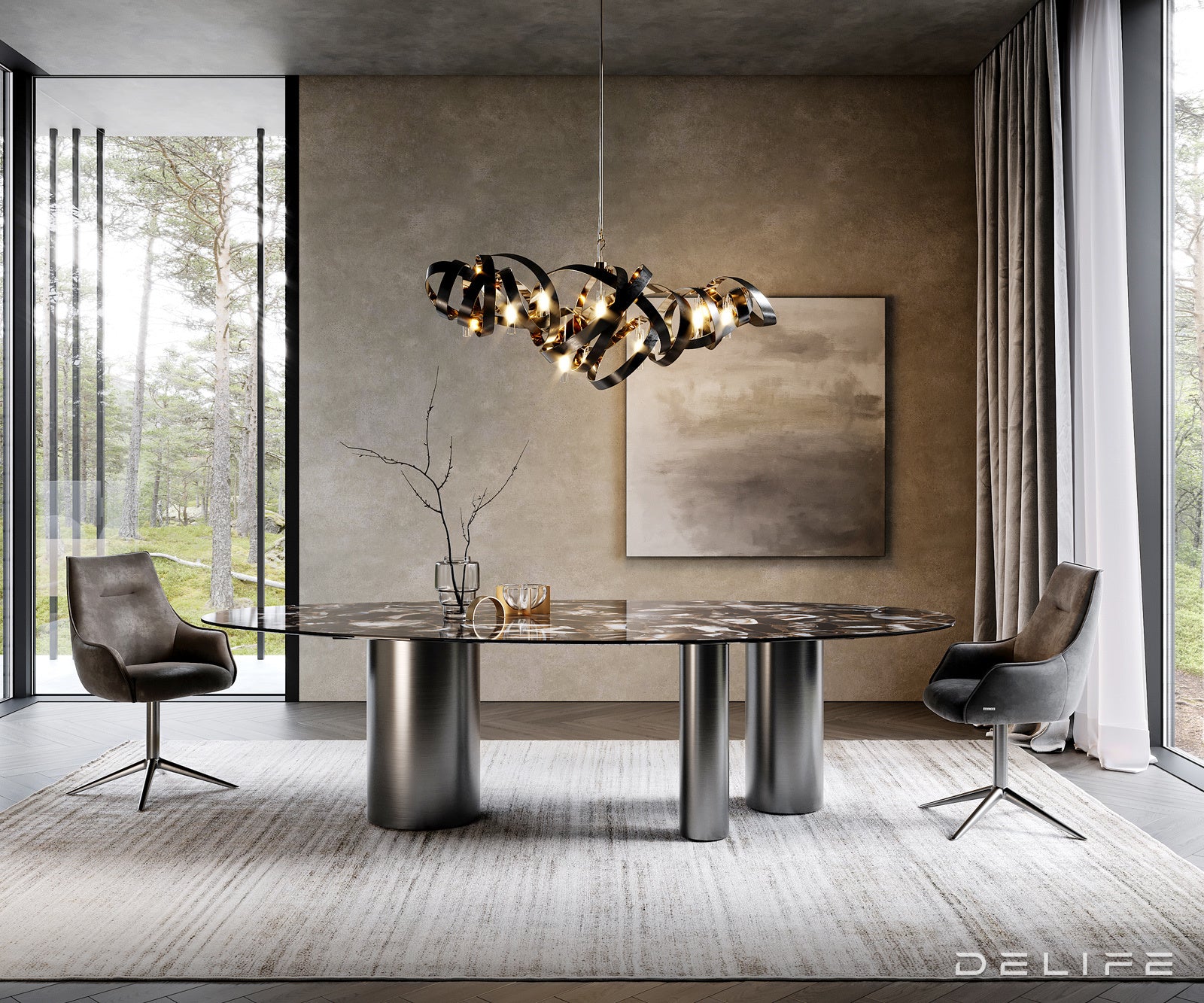 Jedilna miza Edge 280x130cm, Material: Keramika na steklu