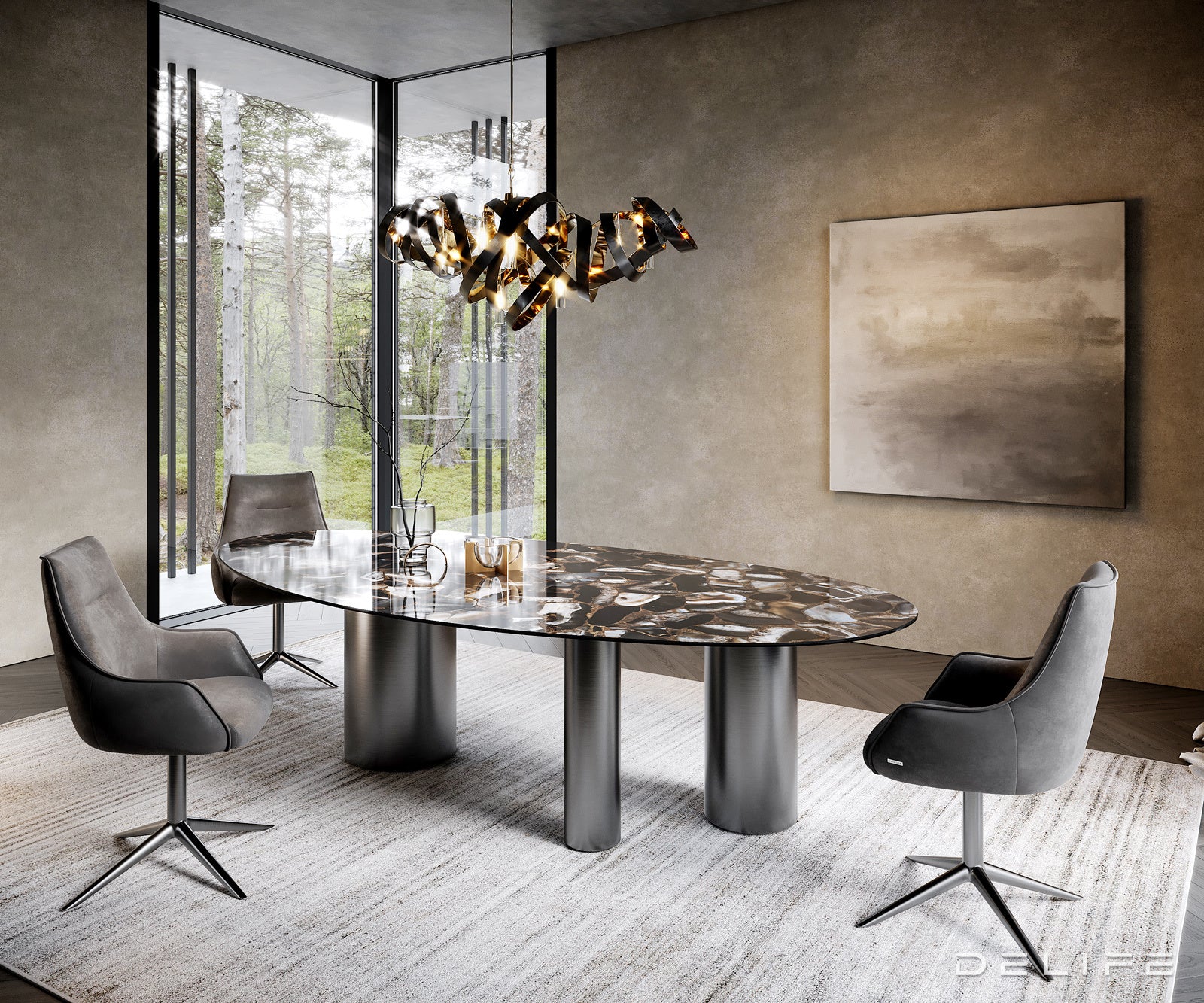 Jedilna miza Edge 280x130cm, Material: Keramika na steklu