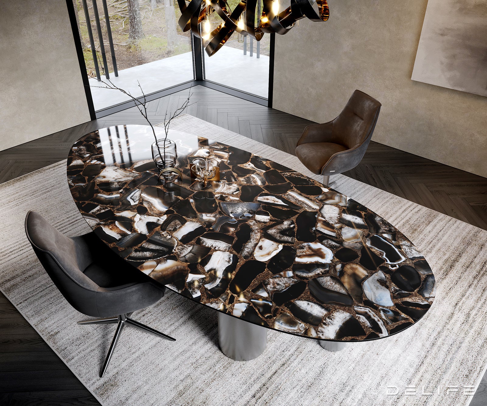 Jedilna miza Edge 280x130cm, Material: Keramika na steklu